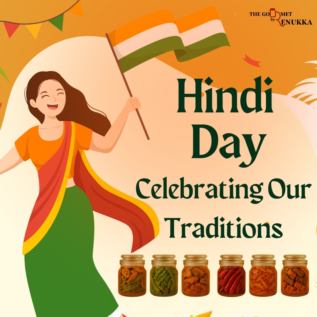 On this Hindi Day, we celebrate the essence of our traditions and the joy they bring to our lives! 🌺 Let's keep our culture alive and thriving. What’s your favorite tradition? Drop a comment below! #thegourmetbyrenukka #thegourmetachaar #HeritageCelebration #CulturalPride