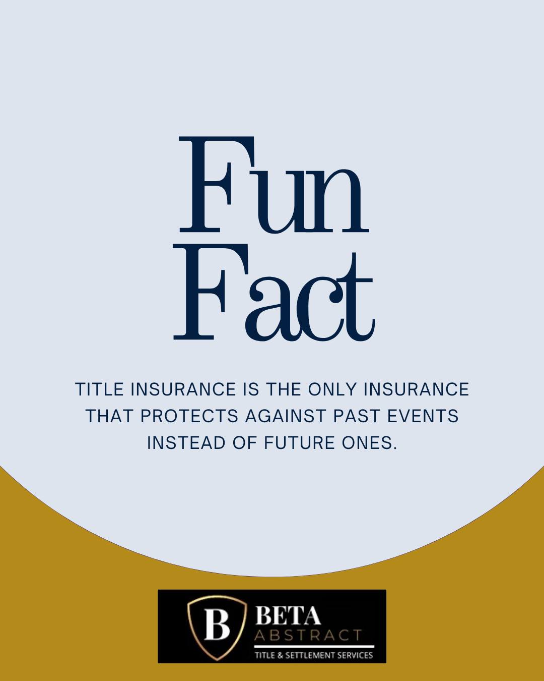 Fun Fact of The Day: Unlike health or auto insurance, title insurance protects you from issues that already happened—like unpaid liens or hidden heirs. ⚖️
#FunFact #RealEstateLaw #TitleInsurance #ProtectYourHome #ClosingWithConfidence #HomeBuyingJourney #BetaAbstract