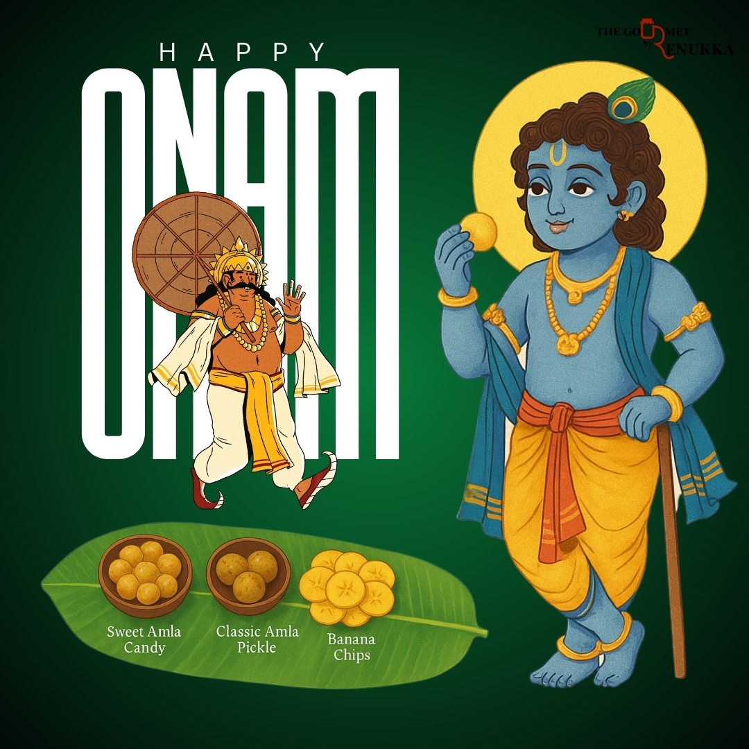 Celebrating the vibrant festival of Onam with joy and gratitude! 🌿💖 Let’s cherish the traditions that bring us together. What’s your favorite memory of Onam? Share with us! #thegourmetbyrenukka #thegourmetachaar #OnamJoy #culturalheritage