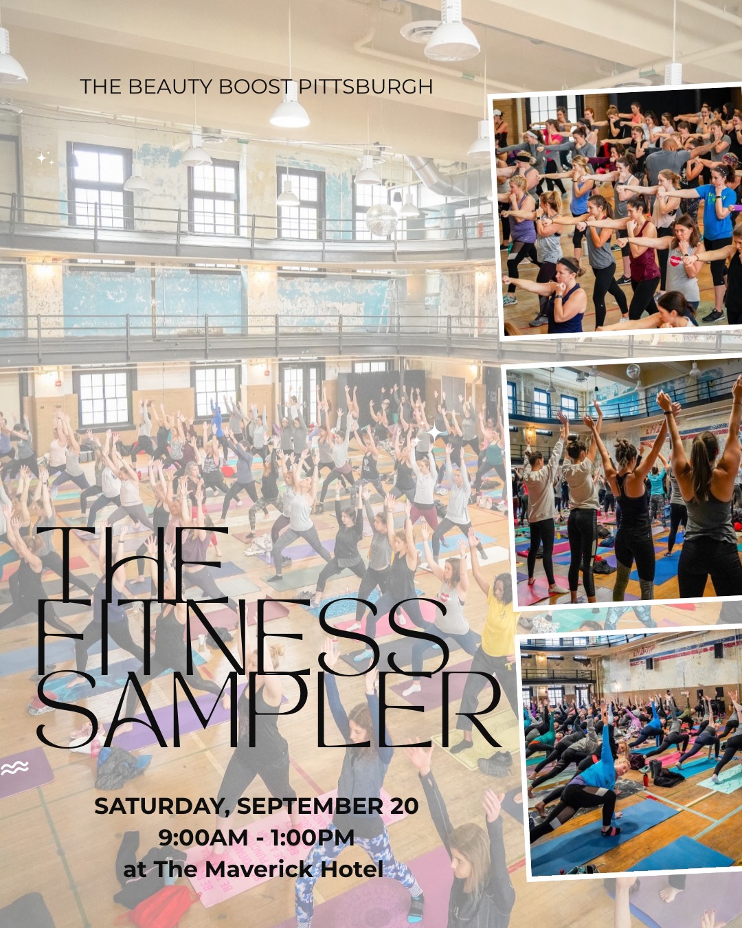CLOSED!!! TICKET GIVEAWAY! Here’s your chance to win 2 free tickets to @thebeautyboost_pgh Fitness Sampler event on Saturday, 9/20 at @maverickhotelpgh
What’s a Fitness Sampler Event?
Your favorite local studios with 25 minute back-to-back workouts for all levels from yoga to kickboxing to Pilates to strength, a sound bath and more! In between your sweat sessions, grab complimentary beauty, health, + wellness experience stations and shop local businesses!
HOW TO ENTER
1. Follow these accounts:
@girlsrunningshit
@thebeautyboost_pgh
2. Drop a comment on this post for EXTRA ENTRIES!
Winner will be announced on 9/10 at 5 PM est. Must be located in Pittsburgh, PA