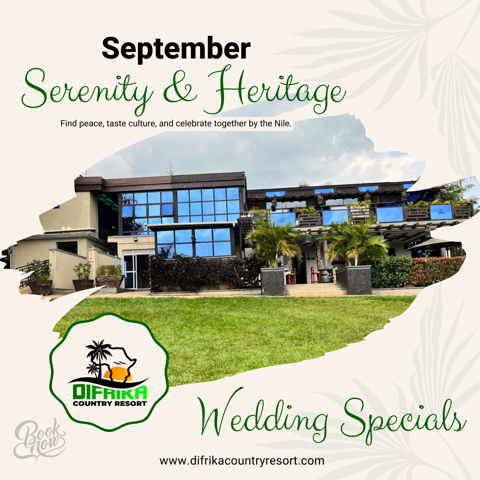 September Serenity & Heritage
Find peace, taste culture, and celebrate together by the Nile.
#SeptemberSerenity #TasteOfUganda #HeritageByTheNile #DifrikaCountryResort #NileHeritageRetreat