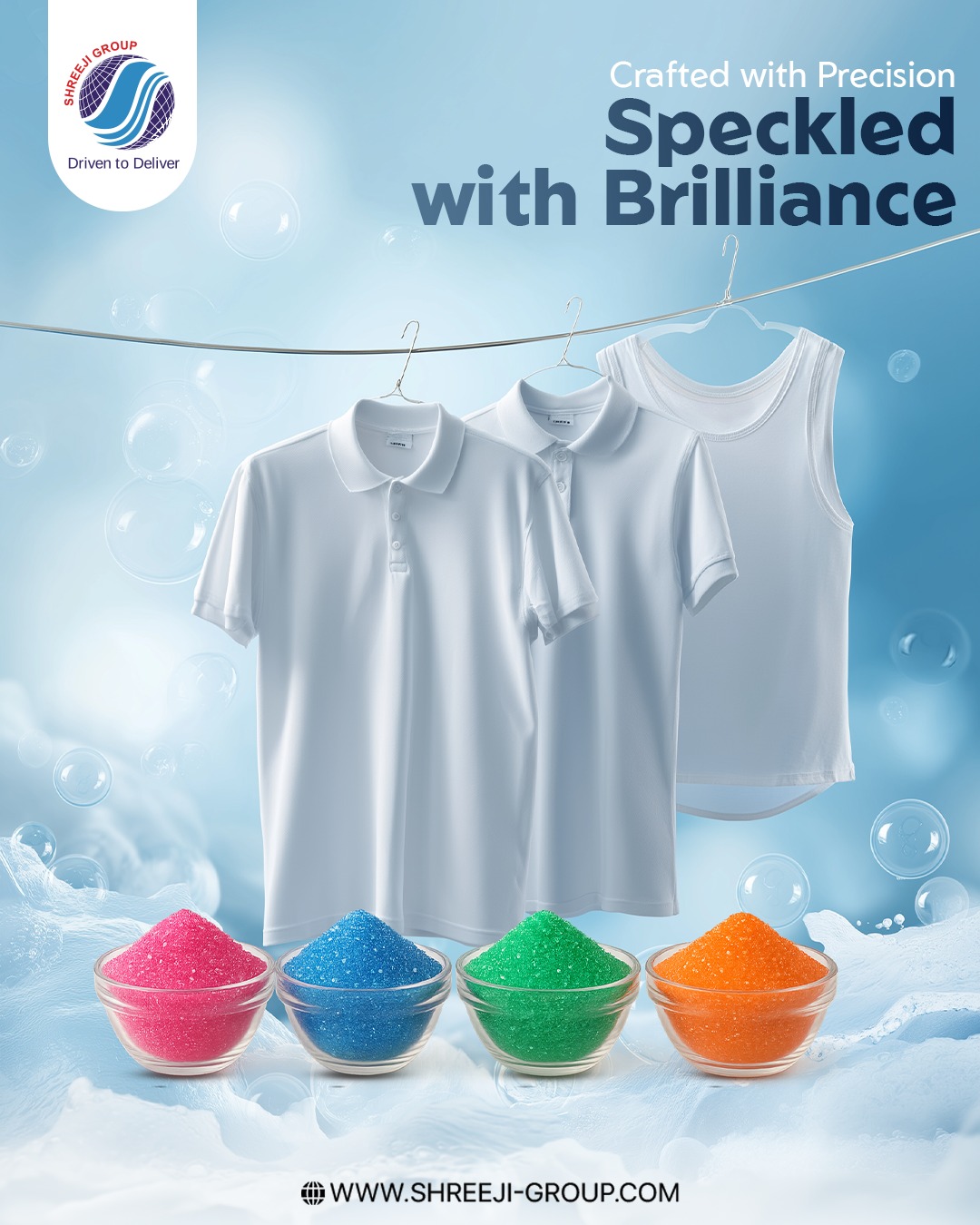 Shreeji Group brings trusted detergent solutions designed for lasting freshness and spotless shine. With advanced formula and vibrant speckles, every wash ensures care, quality, and brilliance for your fabrics. Clean clothes, brighter days.
- - - - -
Website: www.shreeji-group.com
Mobile: +91 9719912323.
Email: marketing@shreeji-group.com
- - - - -
#ShreejiGroup #DetergentSolutions #FabricCare #BrightWash #EverydayFreshness