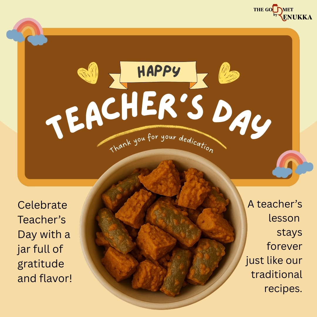 Happy Teacher's Day to the incredible educators who inspire us every day! Your dedication and passion shape the future, and we are grateful for all that you do. 🌟 Share your favorite teacher memory in the comments! #thegourmetbyrenukka #thegourmetachaar #ThankATeacher #inspiration