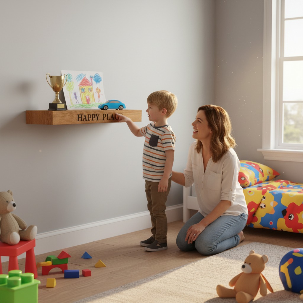 ✨ Childhood is a shelf full of little victories.
A drawing pinned with care, a trophy shining with pride, a favorite toy waiting for its next story.
Every detail says: “Look how I’m growing.”
And oak, steady and strong, keeps these moments safe.
—
If it feels like your child’s world → link in bio · DM always welcome 🤍
#KidsRoomDecor #Shelfie #FamilyHome #CozyCorners #TrophyMoments #GrowingUp #MinimalHome #InteriorInspiration #FloatingShelves #WoodDecor #WarmMinimalism #signatureshelves