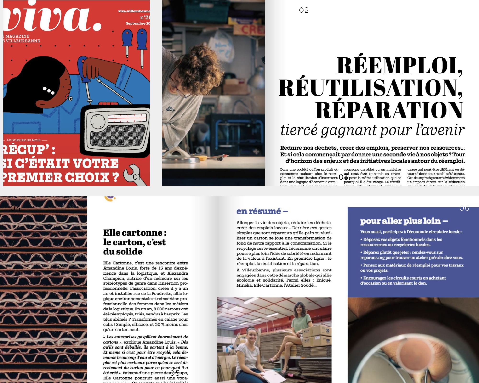 Le réemploi à l'honneur dans le Viva Magazine ! On adore 🤩
Cet été nous avons reçu la visite de l'équipe du magazine Viva, à l'occasion d'un reportage sur les initiatives de réemploi à Villeurbanne. Une belle occasion pour nous de partager ce qui nous anime ! 📦
Découvrez y l'histoire d'Elle Cartonne mais aussi toutes les autres belles initiatives du territoire telles que @@ateliersoude , @minekamateriaux et @enjoue_rejouons_solidaire
Le magazine est déjà dans les foyers villeurbannais et l'édition numérique est disponible en libre accès ici : https://www.calameo.com/read/004089860977b64c040e2
Encore merci à la rédaction de #VivaVilleurbanne pour cette 2ème parution dans LE magazine des villeurbannaises et villeurbannais 😊
@villeurbanne