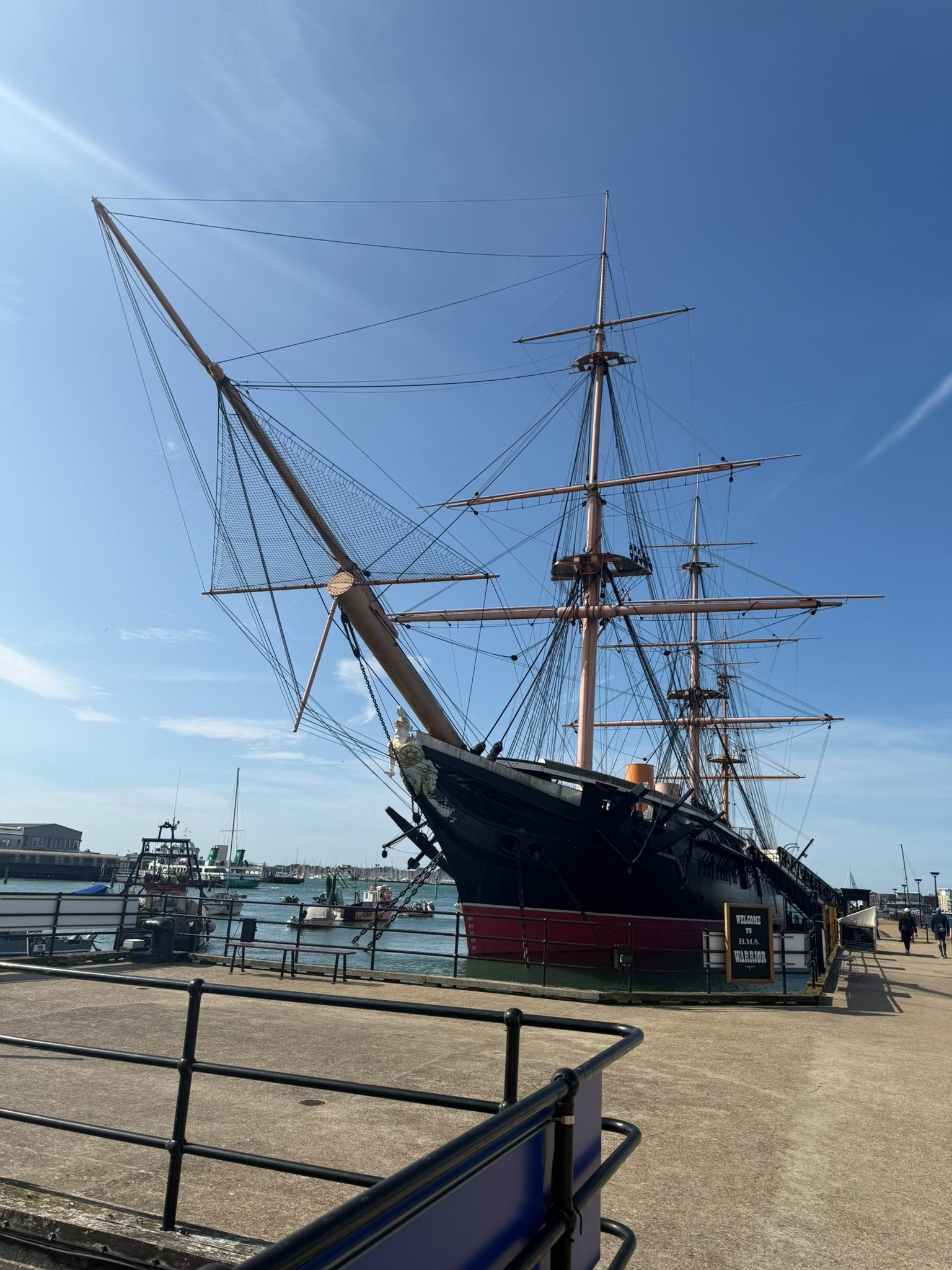 Portsmouth: you need more than 3 hours. First stop: HMS Warrior.