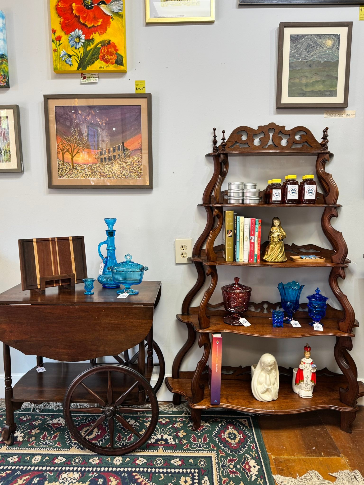 On Thursday (at noon) our little 2x5’ shop will be open for business at Mint Julep Arts & More. This little spot is a perfect start to what we hope will be a bigger - more profitable business - in the future. Right now, though, I am enjoying curating the pieces and building the brand, which I lovingly view as a part of my apostolate (ask me why later).
P.S. I will be dropping off more items on Thursday (more photos to come).