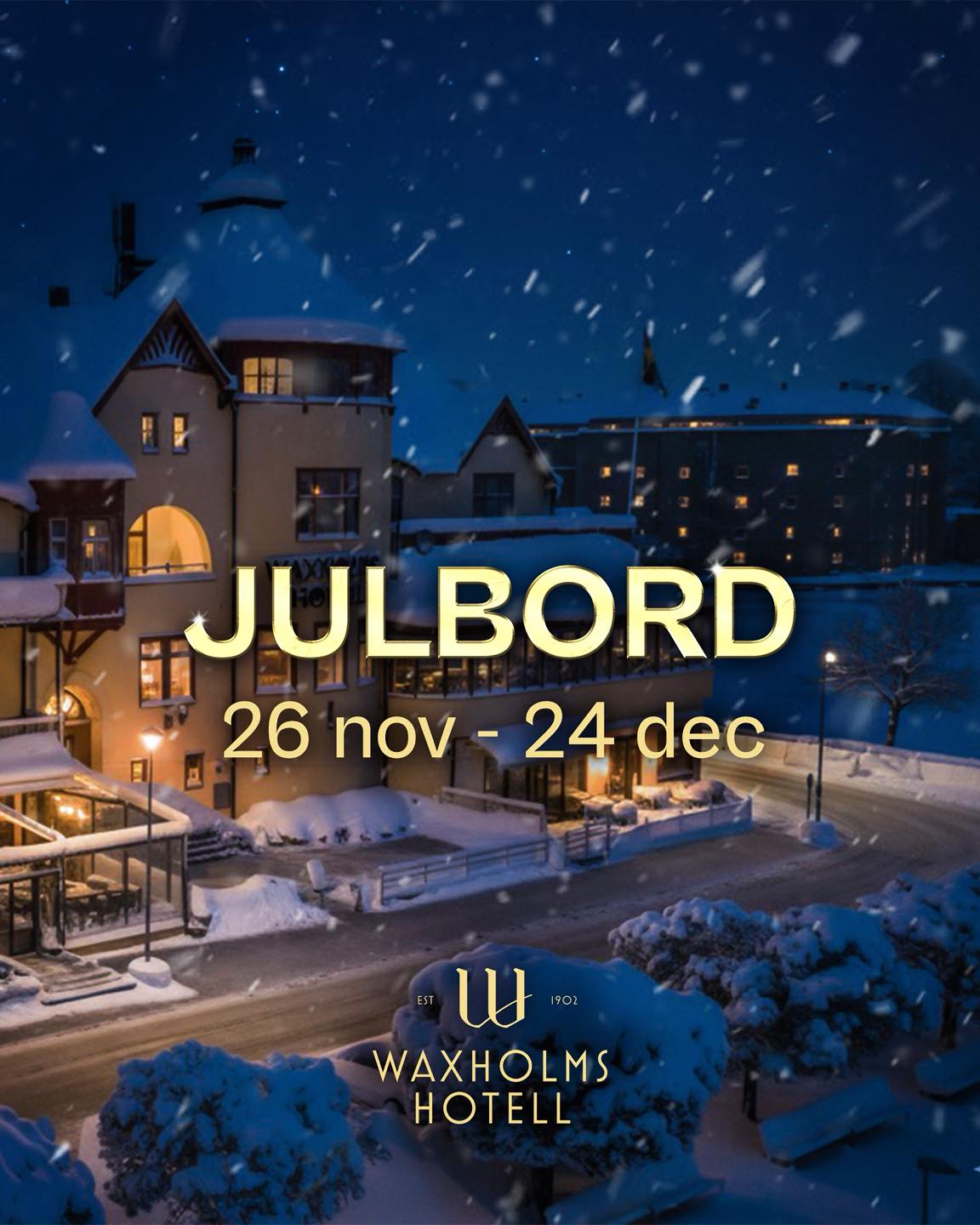 Efter att Mårten delat ut alla klappar tar han äntligen en paus.
Du också, hos oss. 🎄
26 nov – 24 dec dukar vi upp julbord på Waxholms Hotell.
För bokning, se länk i bio!