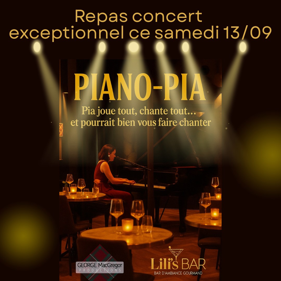 🎉 Ce weekend au Lili’s Bar, ça va shaker! 🎉
On ouvre nos portes ce mercredi, jeudi, vendredi et samedi avec une toute nouvelle carte de tapas et plats de brasserie. Venez goûter nos nouvelles saveurs et passer un bon moment entre amis ! 🍤🍖🍟
Et bien sûr, tous les jours, c’est happy hour de 16h à 18h sur une sélection de tapas et boissons. L’occasion idéale pour se détendre après le boulot ou en famille ! 🥂✨
Pour clôturer la semaine en beauté, ne manquez pas notre dîner spectacle le samedi soir. 🎹✨ plongez dans l’univers de Pia, qui interprétera 20 chansons tout en vous faisant chanter. Une soirée exceptionnelle : un piano, une voix, et vous. 🎶
Venez vivre la musique comme jamais auparavant, dans une ambiance chaleureuse et pleine d’émotions.
Au menu : un apéritif + dîner spécial à 49€ ou le spectacle seul à 20€.
Réservez dès maintenant pour samedi pour ne pas manquer cette soirée unique ! Que vous veniez chiller ou faire la fête, on vous attend avec impatience pour partager des moments inoubliables ! 🎉🍹