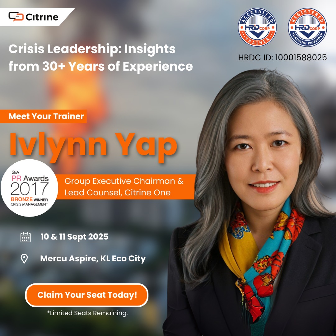 The crisis may fade, but people will always remember your leaders’ response.
With 30+ years of guiding organisations through their toughest moments, Ivlynn Yap has mastered the art of crisis leadership.
📲 Tap the link in bio to WhatsApp us and lock in your seat.
🚨 Seats are filling fast, secure yours by Friday, 5 September!
#CrisisLeadership #CrisisManagement #LeadershipInAction #HRDCClaimable