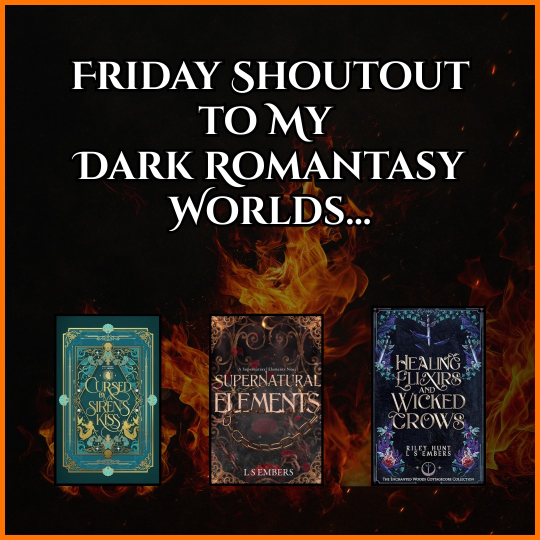 Friday shoutout to the worlds I’ve built in the dark romantasy shadows… 🖤
🖤 Cursed by a Siren’s Kiss — curses, monsters, gods, and a dangerous twist on The Little Mermaid.
🖤 Healing Elixirs & Wicked Crows — witches, bargains, and a slow burn that burns darker still.
🖤 Supernatural Elements — a choice that unravels the night the supernatural world begins to fracture.
🖤 Pieces of Copper (coming soon) — vampires, rebellion, and a bond that cuts like a blade.
Which of these worlds would you dare to step into first?
#DarkRomantasy #FantasyRomanceBooks #BookstagramCommunity