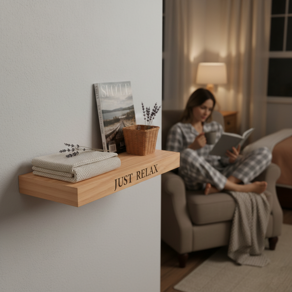 Evening with a Book
✨ The day slows down. A book rests on the shelf, next to a favorite candle holder and a framed photo.
The light is soft, the room quiet — just you, oak, and the turning of pages.
This is the kind of evening that doesn’t need much.
Just a shelf to hold your little rituals, and the calm that follows.
—
If it feels like your evening → link in bio · DM always welcome 🤍
#EveningRituals #Shelfie #HomeStyling #CozyCorners #ReadingNook #BedroomDecor #WarmMinimalism #InteriorInspiration #BooksAndCoffee #FloatingShelves #ScandiDecor