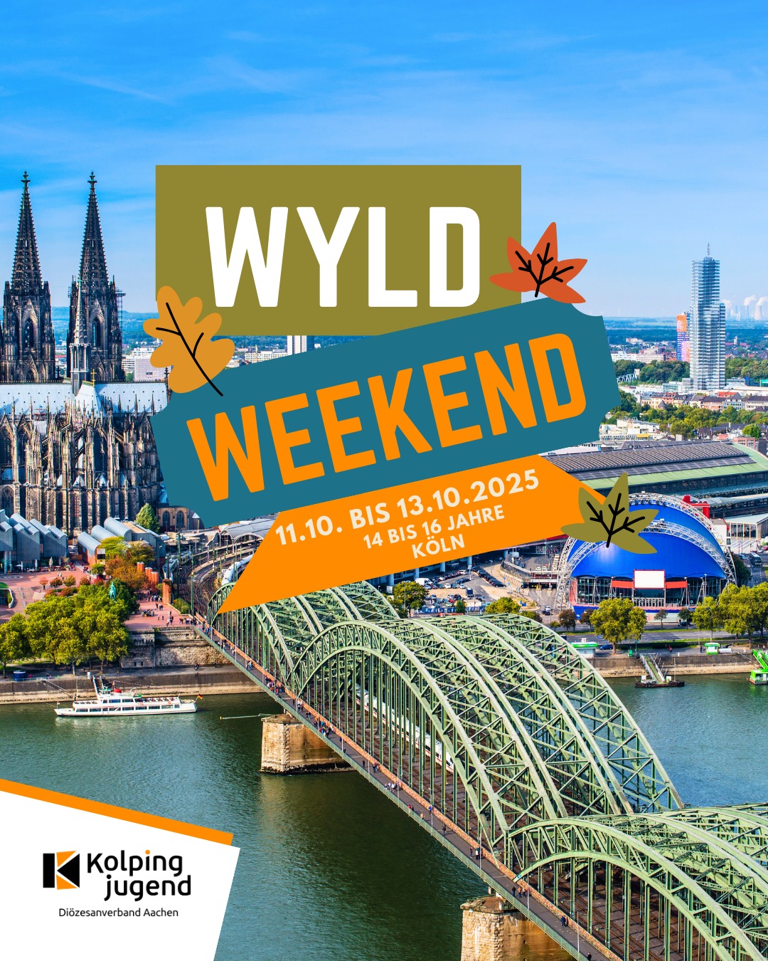 Kurzfristig wollen wir eine Alternative für die Fahrt nach Kassel anbieten. Meldet euch deswegen schnell für das WYLD Weekend nach Köln an.
Wir wollen mit weniger Teilnehmenden und einen Tag kürzer fahren und würden uns sehr freuen, wenn wir genug Anmeldungen bekommen.
DU bist zwischen 14 und 16 Jahren alt?
DU hast Lust auf einen Städte-Trip ?
DU interessierst dich für Kultur und Sehenswürdigkeiten?
DU willst mit Freund*innen in deinem Alter ein entspanntes Wochenende zu verbringen?
DU willst mit Freund*innen in deinem Alter ein entspanntes Wochenende zu verbringen?
#kobieac # #kolpingwirkt #kolpingvorort #zusammenlebenstärken #kolpingjugenddeutschland #kolpingjugendaachen #kolping #kolpingjugend