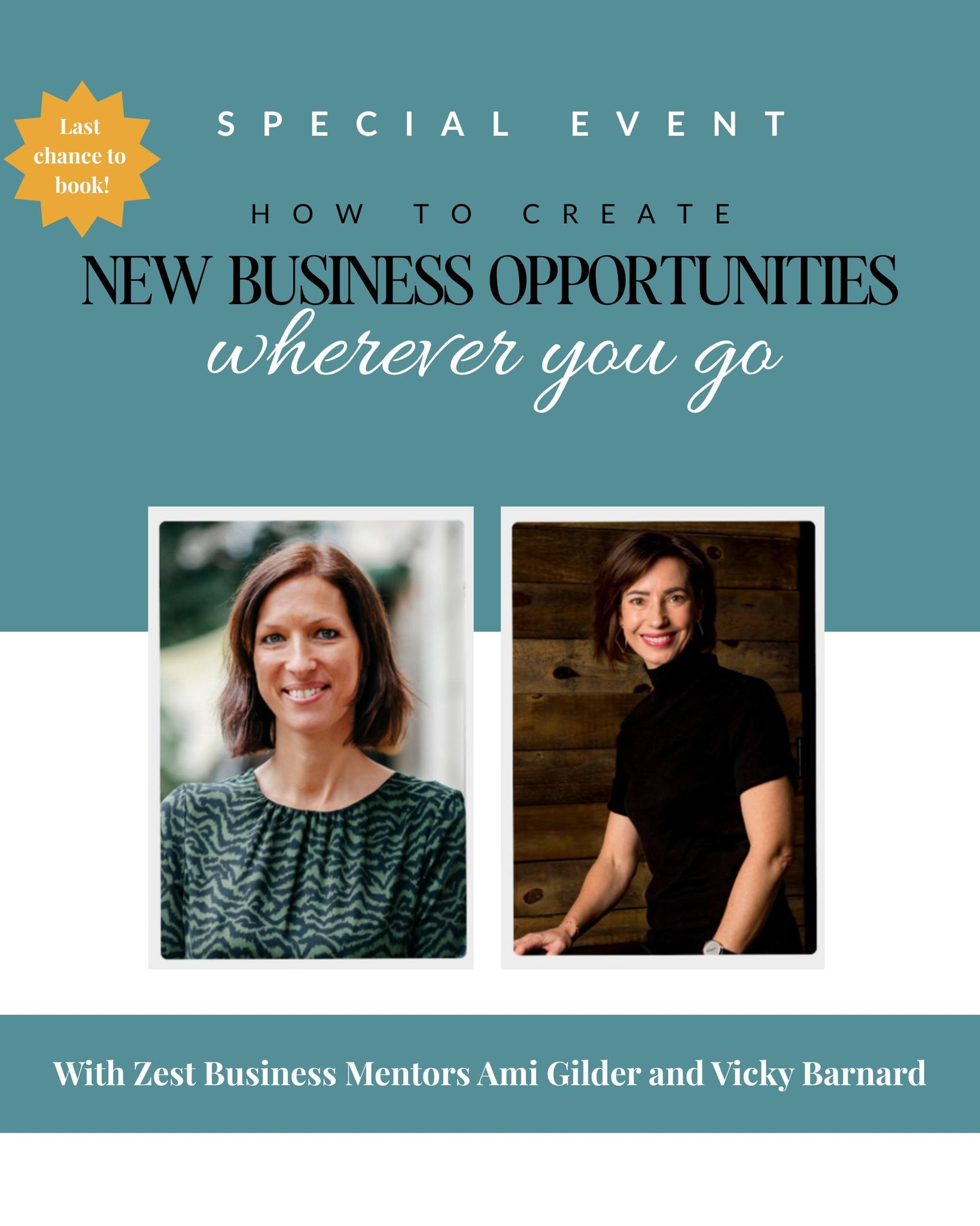 LAST CHANCE TO JOIN US!
Free event: How to create Exciting New Business Opportunities Wherever You Go
Tomorrow, Thursday, 11th September at 12pm – 1.15pm
Have you ever felt like success comes easily to some people while you’re struggling to get noticed? The truth is, it’s not luck - it’s science.
The Reticular Activating System (RAS) is your brain’s built-in filter, determining what you focus on and, ultimately, what you achieve. Once you know how to activate it, you’ll start spotting opportunities everywhere, taking action with confidence, and attracting the right clients.
This is your last chance to book and join us for this Special Free Event – tomorrow, Thursday 11th September at 12pm UK where Zest Business Mentors Ami Gilder and Vicky Barnard will show you how to use your RAS to focus your mindset for success and grow a successful practice.
This session will show you how to use the RAS to:
• Turn the science behind the ‘law of attraction’ into practical business results
• Spot opportunities everywhere and know how to act on them
• Focus your mindset in the right direction and ditch the overwhelm
• Fast-track building your practice without sacrificing balance
Join us for this unmissable opportunity to grow your practice. See the link in bio to book now!