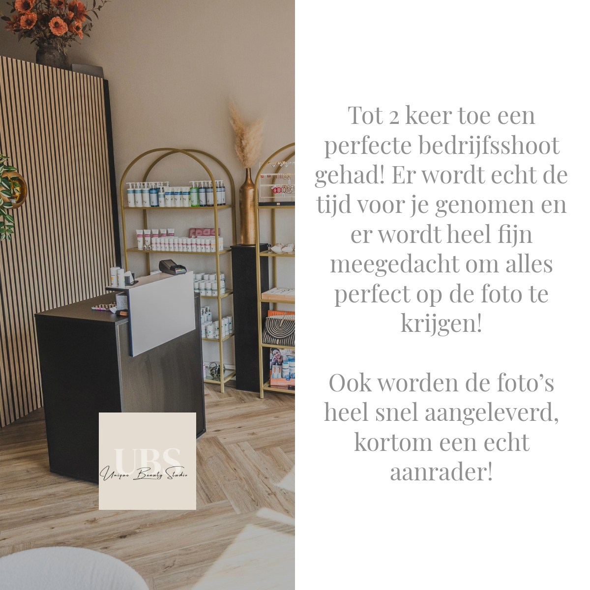 ⭐ Bedrijf in de spotlight! ⭐
Wij mochten al twee keer een bedrijfsshoot doen bij Unique Beauty Studio. Wat een eer om dit prachtige bedrijf vast te leggen!
Dankjewel voor de mooie woorden – hier doen we het voor. 💛