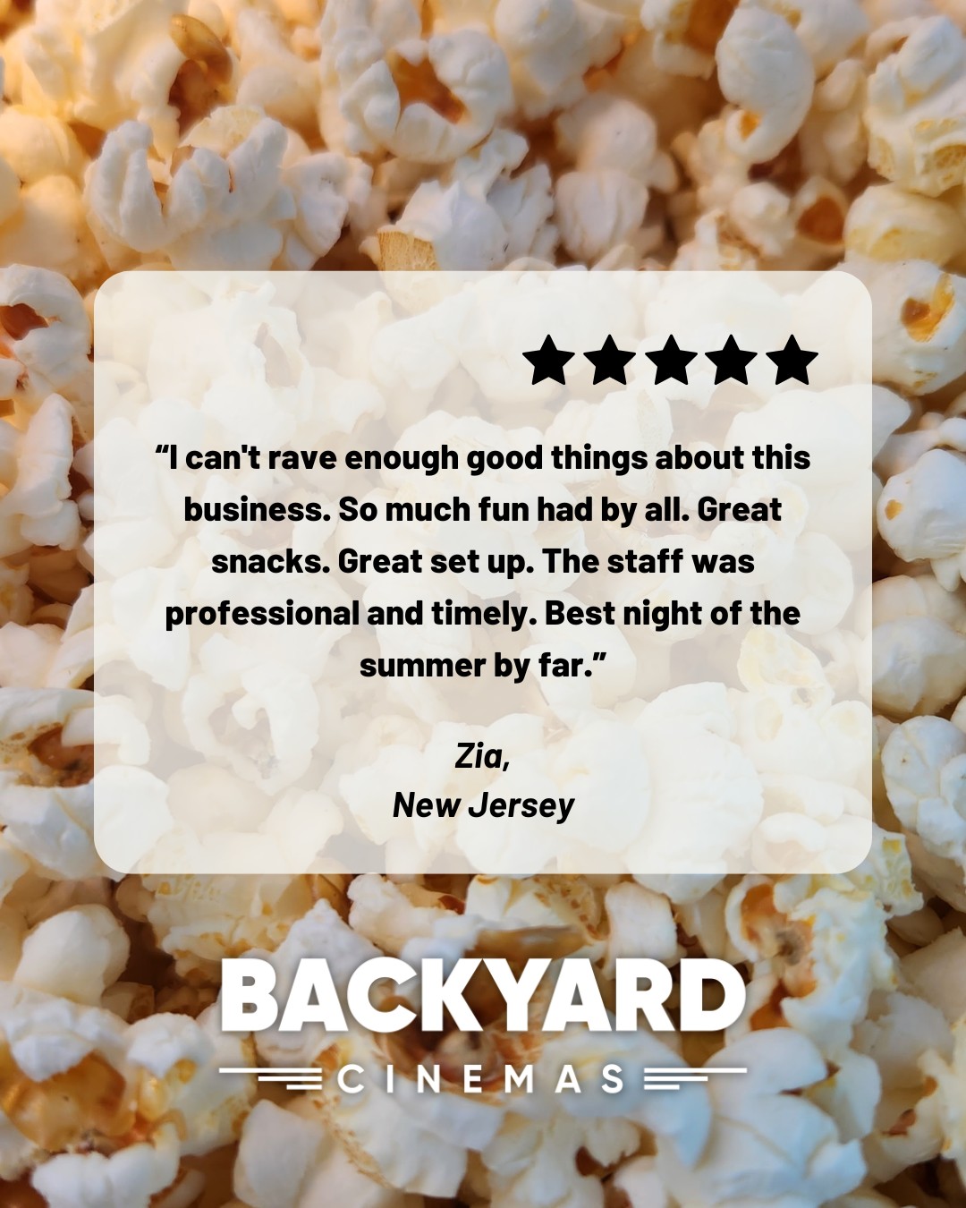Summer nights don’t get better than this 🌙✨ From professional staff to tasty snacks and a flawless setup, Backyard Cinemas makes movie nights unforgettable.
📽 Ready to plan your own? Book today at backyardcinemas.co 🍿
#BackyardCinemas #OutdoorMovies #BYCExperience #BackyardEvents #MovieNightNJ