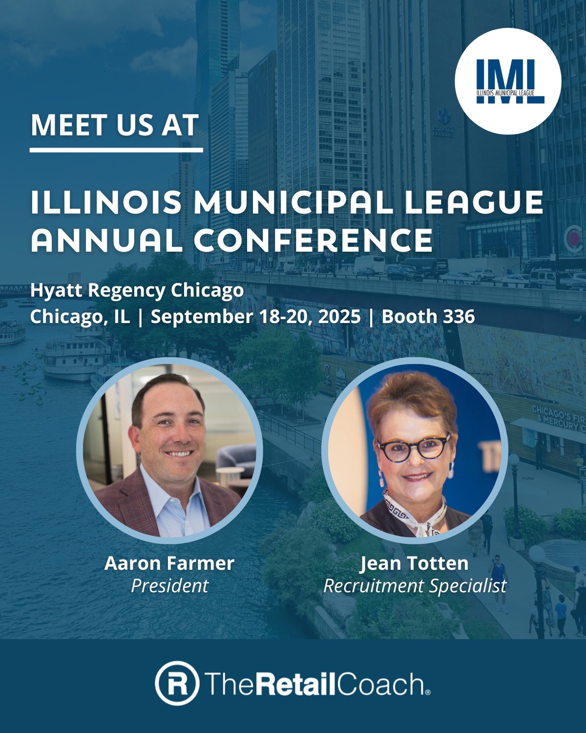 Join Aaron and Jean at the IML Annual Conference in Chicago! We look forward to making new connections and gaining more knowledge to better assist our clients.
See you at Booth 336!
💻info@theretailcoach.com
-
#TheRetailCoach #RetailRecruitment #25YearsofRetail #EconomicDevelopment #CommunityDevelopment #WeRecruitRetail #RetailGrowth #Retail360 #IMLAnnualConference #CommunityRetailerRecruitment