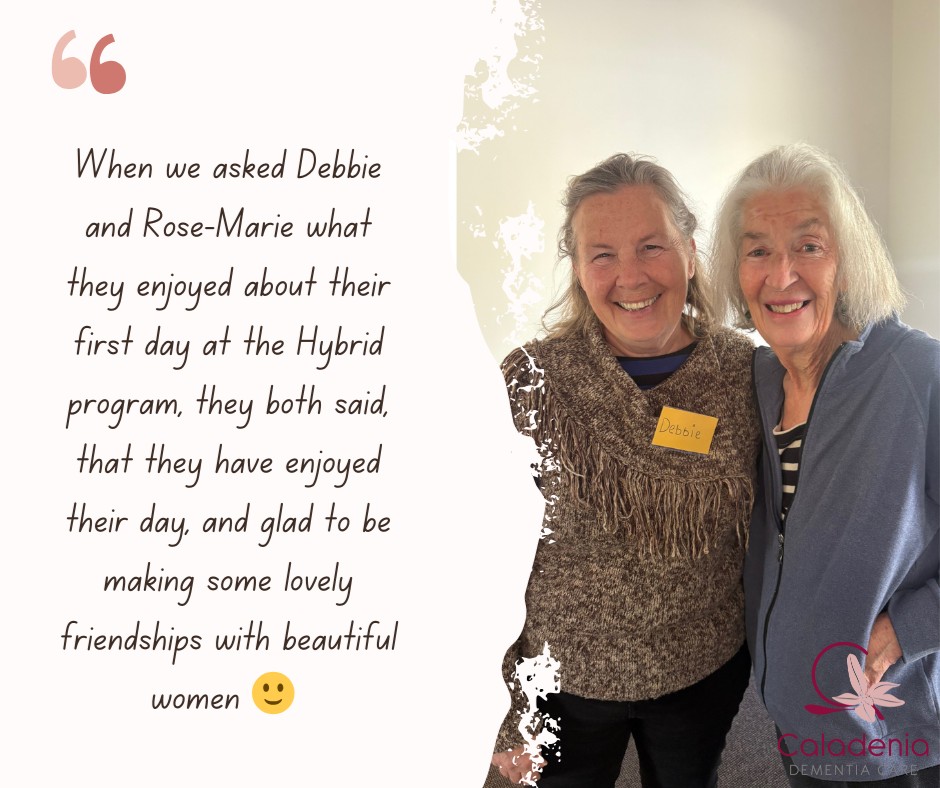 Dementia Action Week is a time to raise public awareness, to promote understanding and create more dementia friendly environments and communities. Here at Caladenia, we tick off those boxes! We provide social engagement, activities and support to our members living with dementia.
If you are, or you know someone living with dementia and would like to access our services, please do not hesitate to call on 9727 2222 or email caladenia@caladenia.com.au.
As part of Dementia Action Week here at Caladenia, we have asked our members a few questions over the past few weeks.
"Do you have a special memory you would like to share?"
“What’s something you’ve really enjoyed in life?"
"What have you enjoyed about today?" and/or
"If you could give one bit of advice to our younger generation, what would it be?". Over the week, you will see some of our wonderful members and their answers.
#DementiaActionWeek #caladeniadementiacare #livingwellwithdementia #abendintheroadnottheendoftheroad