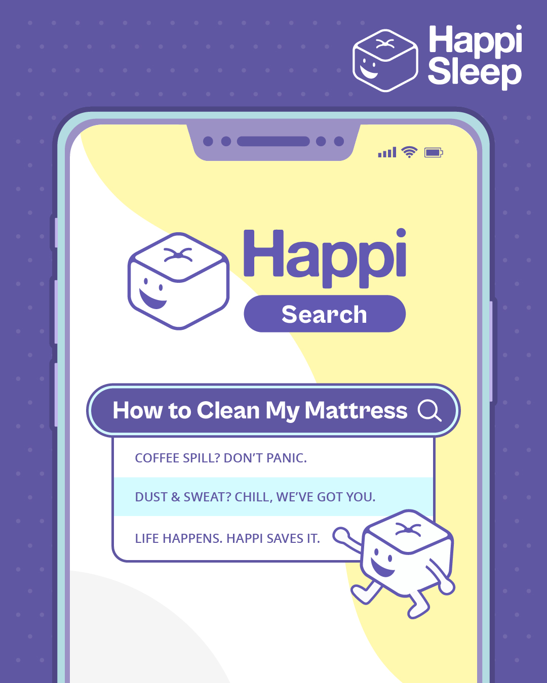 Coffee spills. Dust builds up. Life gets messy.
But no stress — Happi Sleep’s mattress comes with a removable cover you can simply unzip and wash.
Fresh sleep made easy, every time.
#HappiSleep #DreamWithUs