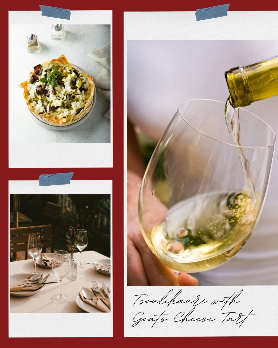 Hello, cosy season 🍂
Tonight’s pairing: Tsolikouri (floral, gently stone-fruited) with a warm leek & goat’s cheese tart. The wine’s freshness lifts the rich filling and keeps each bite bright.
Serve at 8–10°C and add a side salad with walnuts for a little Georgian nod 🇬🇪