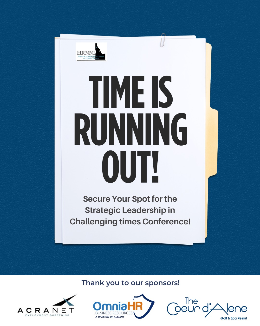 The countdown is on…
Seats are filling fast for HRNNI’s Strategic Leadership in Challenging Times conference on September 17th!
This is your chance to:
✔️ Learn from Karen McNenny, a nationally recognized speaker and facilitator
✔️ Gain tools to navigate tough conversations & demanding workloads
✔️ Network with local HR and business leaders
✔️ Enjoy candied bacon (yes, really!)
✔️ Enter to win a $100 Amazon gift card 🎉
Don’t wait — time is running out to register!
https://www.hrnni.org/event-details/strategic-leadership-in-challenging-times-navigating-difficult-conversations-and-demanding-workloads
#HRNNI #LeadershipDevelopment #HRCommunity #ProfessionalGrowth #HumanResources #BusinessLeaders