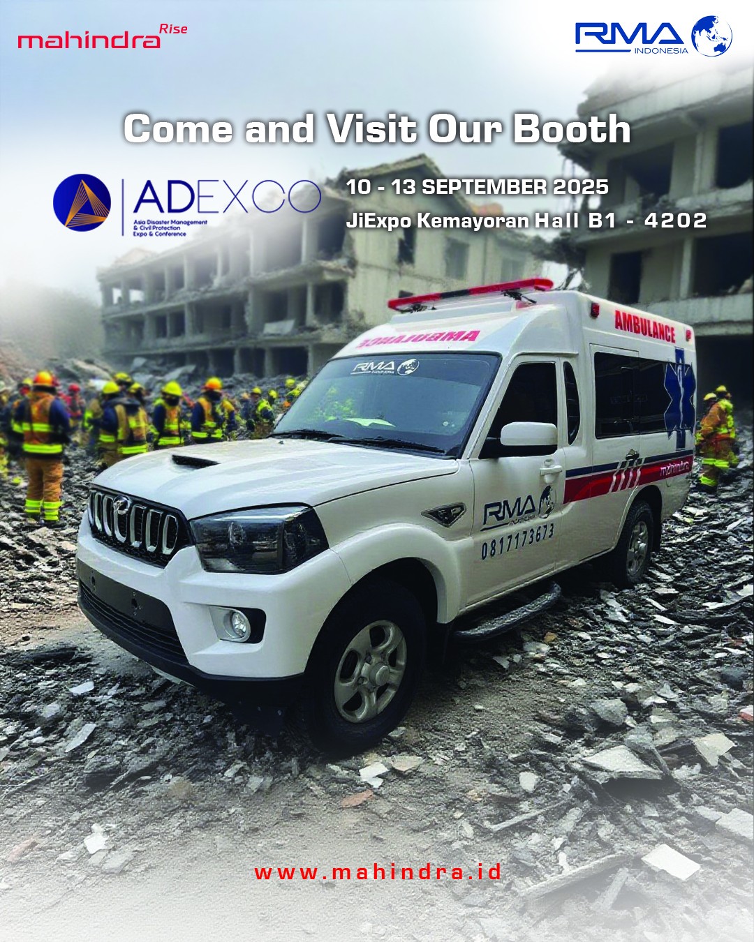 Mahindra Indonesia hadir di ADEXCO 2025 dengan menampilkan Mahindra Ambulance. Anda mau tahu apa saja kelengkapan yang tersedia di unit ini ? Kunjungi booth Mahindra Indonesia di :
📍 JiExpo Kemayoran, Hall B1 – 4202
📅 10–13 September 2025
.
.
.
#MahindraIndonesia #MahindraRise #ADEXCO2025 #EmergencyVehicle #RMAIndonesia #ambulance #mahindrauntukindonesia