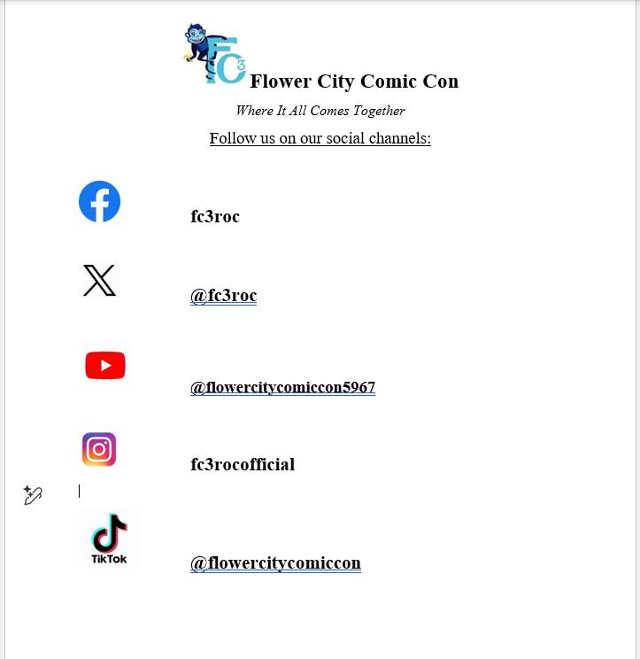 FC3 2025 is now OPEN!!!!!
Be sure to follow our social channels this weekend for the latest updates and happenings at FC3 2025. And be sure to share and tag us in your photos all weekend long. We want to see the convention from your perspective!! Show us what you love about FC3.
#roc #fc32025 #experiencefc3 #fc3 #WhereItAllComesTogether