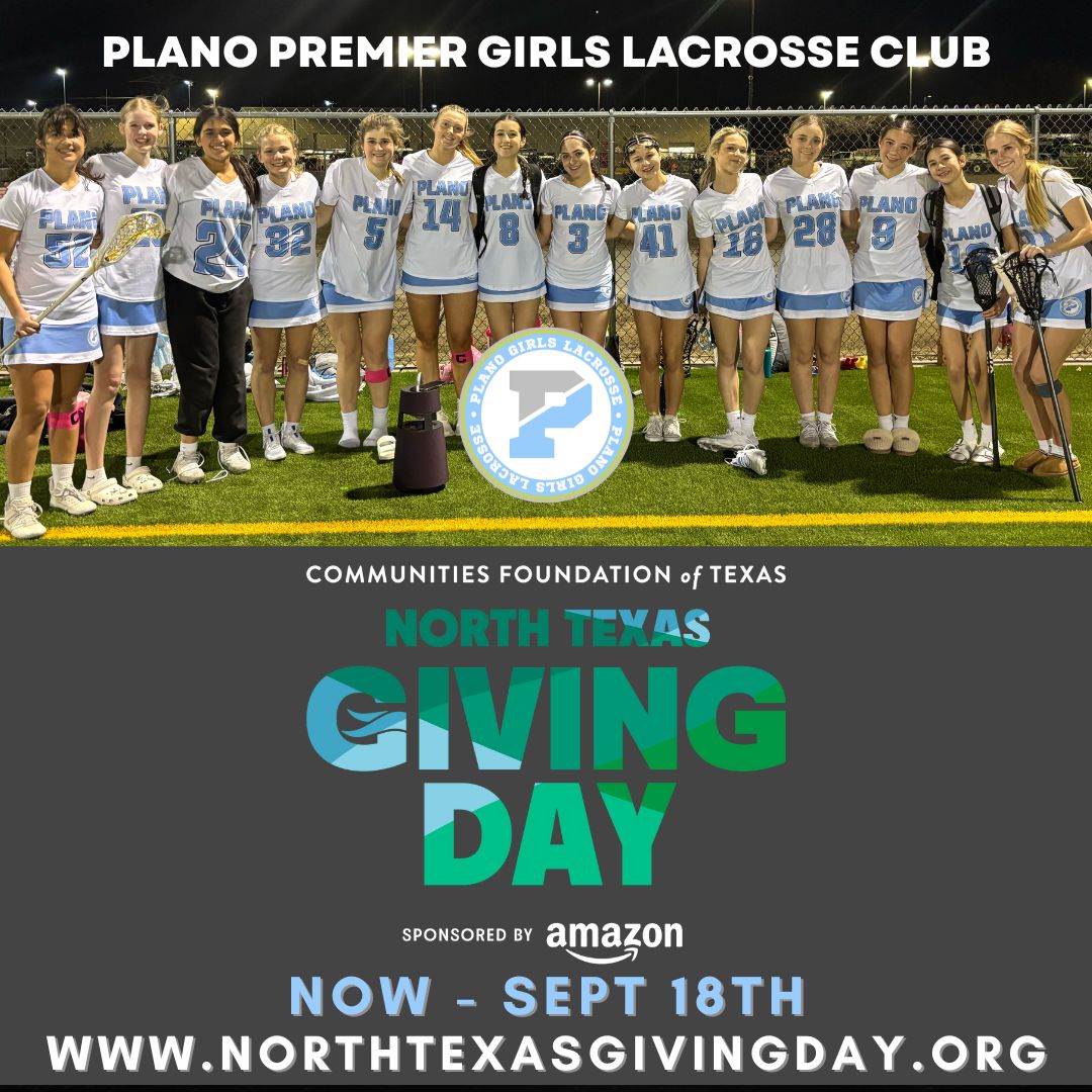 🥍 Plano Premier Girls Lacrosse 🥍
We’re proud to be a 501(c)(3) non-profit bringing the sport of lacrosse to girls in grades K–12 across Plano and neighboring communities!
✨ Youth Program (K–8): Focused on fun, friendship, and skill development while building a lifelong love of the game.
⭐ Varsity Program (9–12): Taking those foundations to the next level with a competitive, team-driven experience.
We’re grateful to be part of Communities Foundation of Texas’ North Texas Giving Day! 🩵 Support our athletes by donating today, Sept 18th! Every gift helps us grow the game and provide opportunities for young girls to #growthegame.
👉 Donate today! Link in bio.
#PlanoLacrosse #GirlsLacrosse #NorthTexasGivingDay #GrowTheGame
