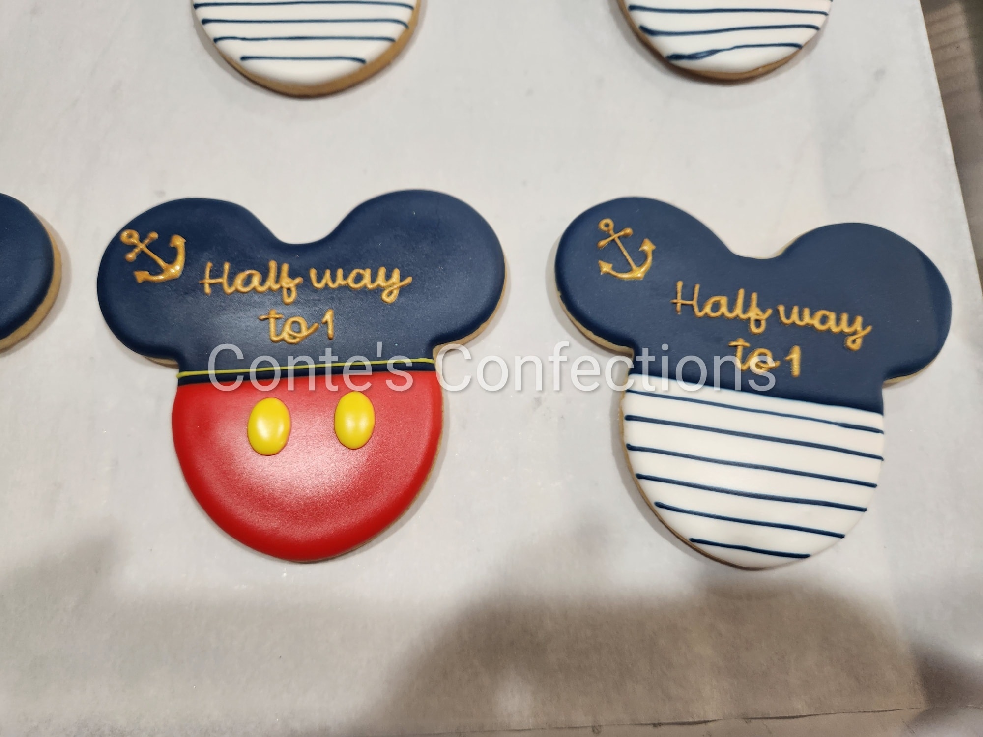 Halfway to 1 celebration sugar cookies.