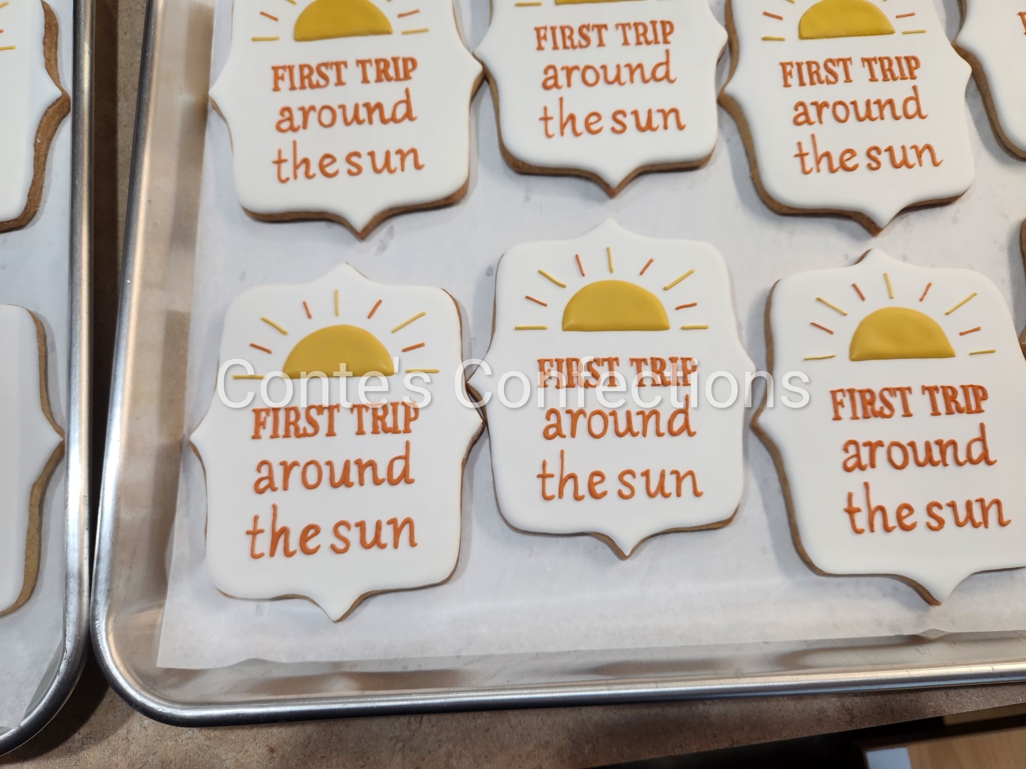 1 year old birthday sugar cookies.