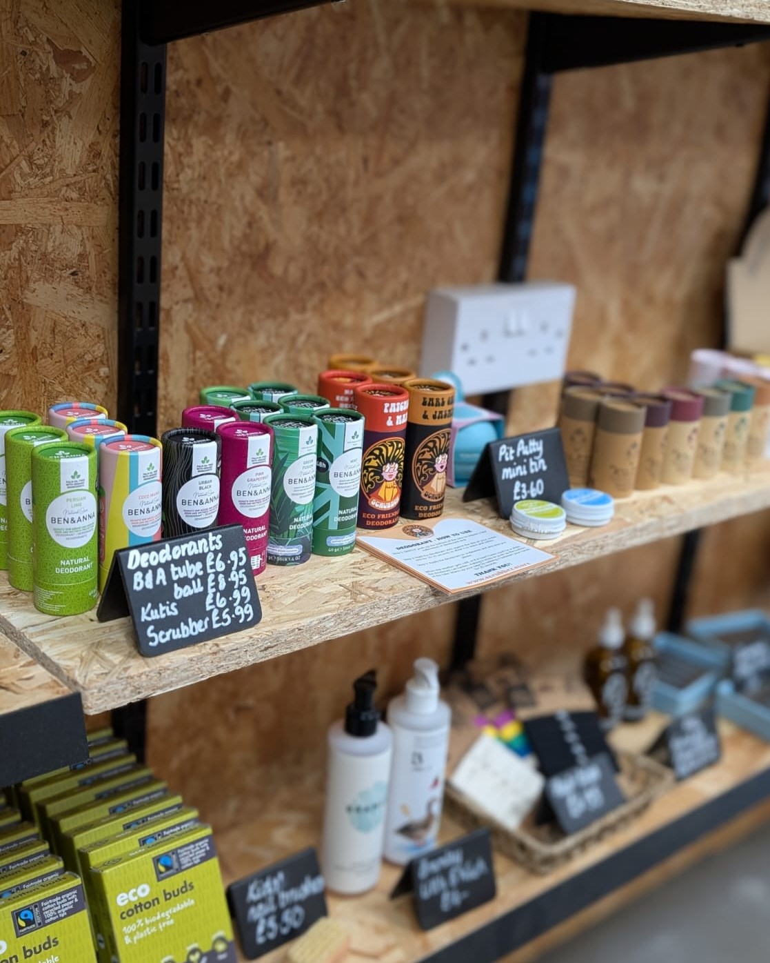 I (Beth L) have never used deodorant because I don't think I need it, which is more weird than I thought!
As a kid, I used to watch my sister put in on deodorant and be really jealous of that.
I want to put it on and then I just never got around to doing it, and then just never wore it.
And I can't help but wonder if that's the reason I don't need it - because I've never put stuff on my skin that I didn't need?
Anyway, that means I always ask customers quite personal questions about how our deodorants work for them.
Quite a few of you will have been quizzed (now you know why!), and people really like it, and come back and buy it again and again for it.
Have you tried our eco friendly versions yet?
We're open 9am - 4pm Mon - Sat/8pm Thurs
Come and take a look.