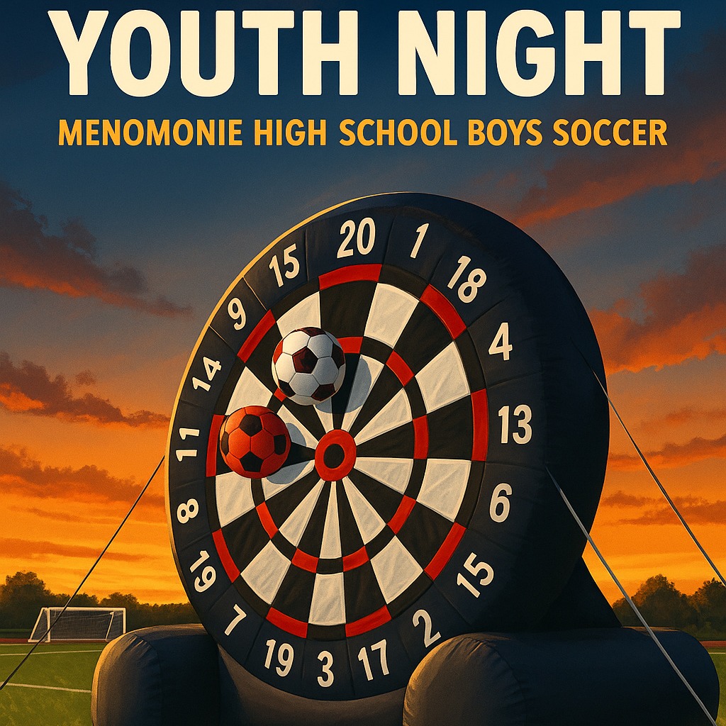 YOUTH NIGHT is HERE! ⚽️
Join us tonight — Tuesday, September 16 at the Menomonie High School soccer field for an unforgettable evening of fun, community, and Mustang pride!
JV @ 5PM / VAR @ 7 PM
✨ Free admission
🎯 Inflatable soccer dart game
👕 Free T-shirts (while supplies last)
📣 Cheer on the MHS Boys Soccer Team
Bring your friends, wear your Mustang colors, and let’s fill the stands with energy and excitement — see you tonight!
#GoMustangs #YouthNight #MenomonieSoccer #FutureMustangs