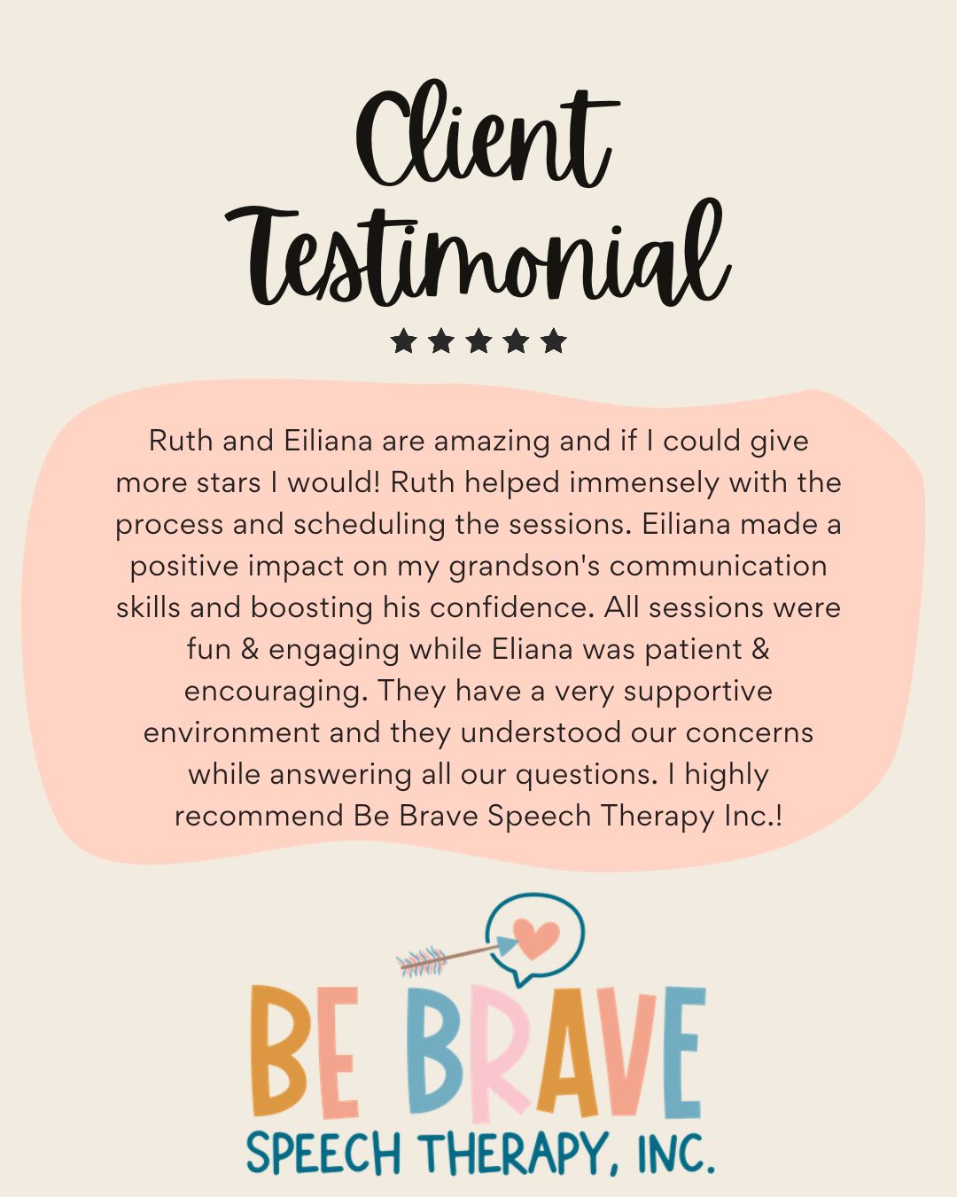 🌟 Client Testimonial Spotlight 🌟
“Ruth and Eiliana are amazing and if I could give more stars I would!"
Read full testimonial above!
Every child’s journey is unique, and every family deserves support along the way. Hearing stories like this reminds me why I love what I do—helping kids find their voice and empowering caregivers with strategies that work.
#SpeechTherapy #CommunicationMilestones #ParentSupport #TestimonialTuesday #BeBraveSpeechTherapy #escondidomoms #escondidocalifornia #sanmarcosmoms #sanmarcoscalifornia #vistamoms #vistacalifornia #northcountysdmoms #valleycentercalifornia #fallbrookcalifornia #sandiegoslp #SpeechTherapy #SpeechTherapist #SpeechPathologist #PrivatePracticeSLP #pediatricslp #escondidokids #sanmarcoskids #hiddenmeadows #onlinespeechtherapy