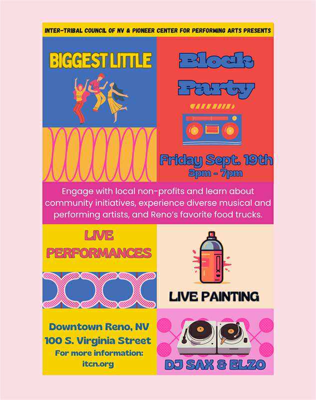 🎉 The Inter-Tribal Council of Nevada is throwing the Biggest Little Block Party and NNWM will be there to join the celebration! Stop by our booth and say hello as you enjoy this family-friendly event featuring live music, performances, food, and engaging activities that celebrate community, culture, and connection.
📅 Date: Friday, September 19, 2025
🕒 Time: 3:00 PM – 7:00 PM
📍 Location: Between Center and Virginia Streets, on Pine and State Streets, including E.L. Cord Plaza at the Pioneer Center for the Performing Arts
(100 S. Virginia Street, Reno, NV 89501)
https://www.facebook.com/ITCNevada
#BiggestLittleBlockParty #ITCN #CommunityEvent #RenoEvents #SupportLocal