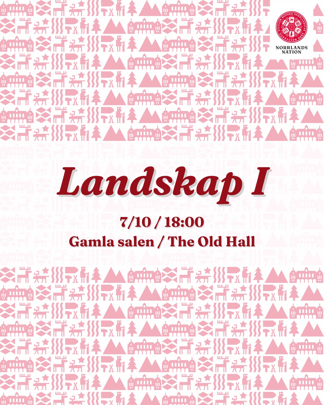 - Please note that this event will be held in Swedish -
Ärade norrlänningar,
Härmed kallas ni till höstterminens första Landskap som kommer äga rum den 7/10 kl: 18:00 i Gamla salen på Norrlands nation. Landskapet är nationens högsta beslutande organ och där får du som medlem en möjlighet att vara med och påverka nationen samt framföra dina åsikter.
Valärenden för Landskapet hittar du på slides ovan.
TILLÄGG/RÄTTELSE:
Fyllnadsval av Bibliotekarie för VT25-HT26
Fyllnadsval av stipendiesekreterare för VT25-VT25
Sista ansökningsdag för att söka poster inför landskapet är söndag 28/9 kl: 12.00 (dagtid). Ansökan skickas till Förste kurator på 1q@nn.se.
Om du inte har möjlighet att närvara finns möjligheten att förtidsrösta på Kuratorsexpeditionen. Det går att förtidsrösta fram till den 7/10 klockan 15:00. Glöm inte att ta med nationskort och legitimation om du önskar att förtidsrösta! Vid eventuella frågor kring röstningsförfarandet kan du höra av dig till Förste kurator på 1q@nn.se.
Handlingar inför landskapet kommer att finnas tillgängliga på nationens webbplats.
Glöm inte att ta med nationskort och legitimation ifall du önskar att rösta.
Landsmannahälsningar,
Förste kurator
Nir Teyar
___
Dear members of Norrland’s Nation,
You are hereby invited to the first Landskap of the semester, which will take place on October 7th at 18:00. in the Old Hall at Norrlands Nation. The Landskap is the nation's highest decision-making power, where you as a member have the opportunity to influence the nation and express your opinions.
You can find the election topics of the Landskap on the next slides.
The applications are due on Sunday 28/9 at 12 pm. The application is sent to the First curator at 1q@nn.se.
If you are unable to attend, you may vote in advance at the Curator’s office (Kuratorsexpeditionen). The deadline for advance voting is 7/10 at 15:00. Your nation card and ID are required for the advance voting. If you have any questions concerning voting, please contact the First curator (1q@nn.se).
Documents will be available at the nation’s website.
Don't forget to bring ID and nation card if you wish to vote.
Landsmannahälsningar,
First curator
Nir Teyar