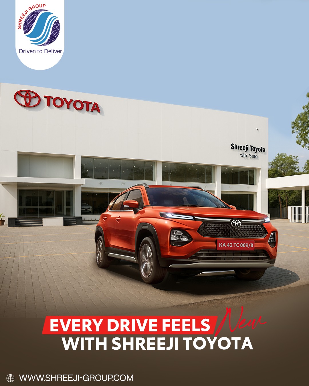Shreeji Toyota brings unmatched trust and quality to every journey. With advanced vehicles and dedicated service, driving becomes a truly smooth and reliable experience. Choose excellence on the road with Shreeji Group by your side.
- - - - -
Website: www.shreeji-group.com
Mobile: +91 9719912323.
Email: marketing@shreeji-group.com
- - - - -
#ShreejiToyota #ShreejiGroup #ToyotaIndia #DriveWithConfidence #Ahmedabad