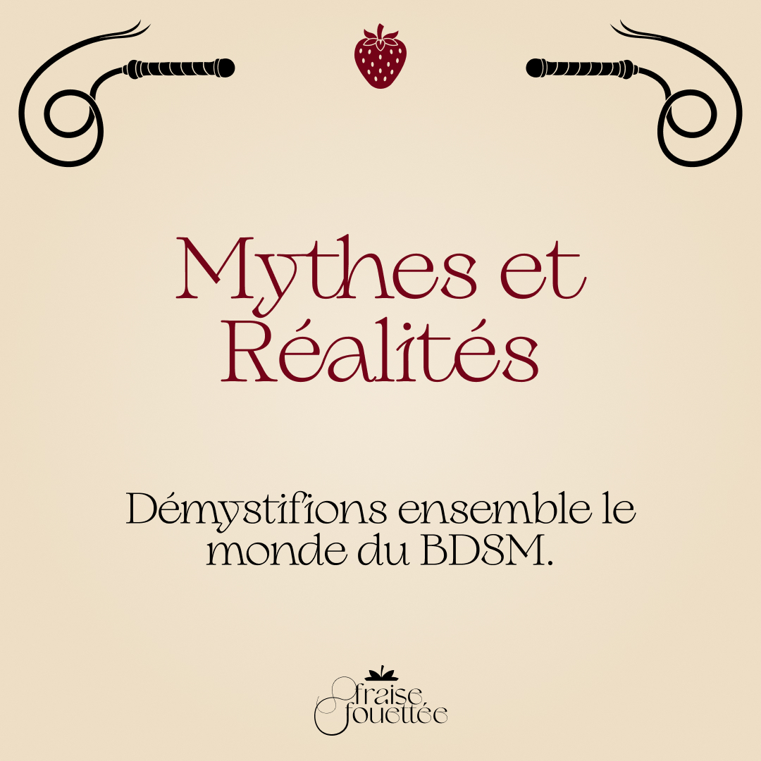 Toujours douloureux ? Toujours sexuel ? Domination à sens unique ?
🖤Le BDSM, ce n’est pas ce que l’on croit…
🌹Découvrez avec nous les idées reçues et explorez un univers basé sur le respect, la confiance et le plaisir partagé.
🍓 Pour vivre vos envies et découvrir notre mobilier sensuel disponible à la location, rendez-vous sur www.fraisefouettee.com