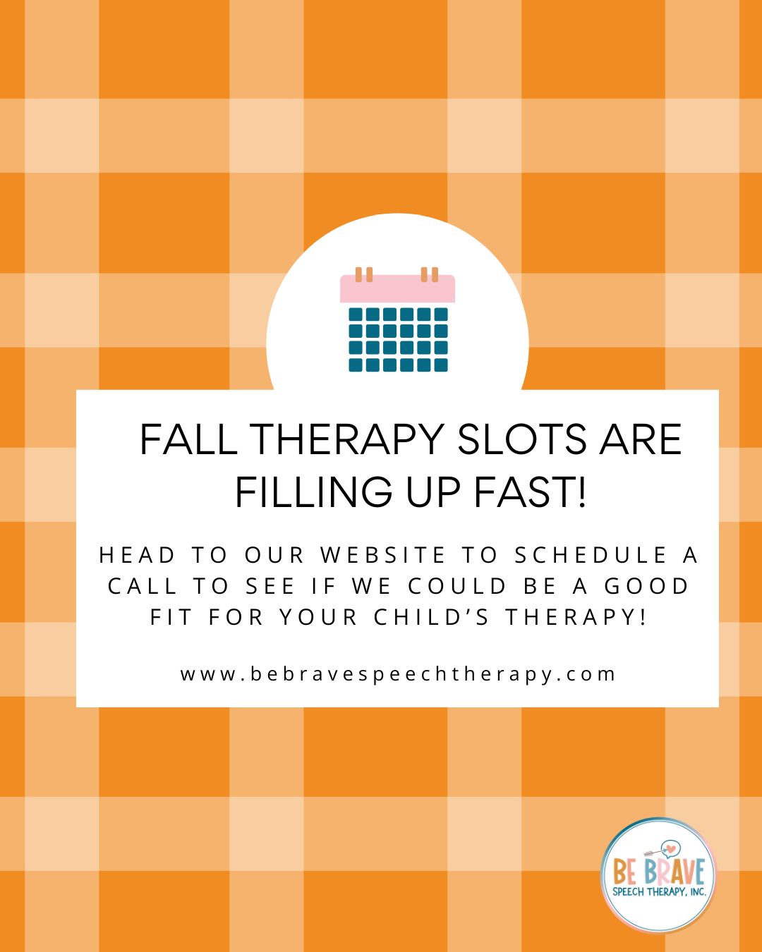 🍂✨ Fall therapy slots are filling up fast! ✨🍂
If you’ve been thinking about starting speech/language therapy, now is the perfect time. With a new school year underway, consistent support can make all the difference in your child’s progress and confidence. 💬🌟
Don’t wait—secure your spot today before our schedule is full!
📞 Visit bebravespeechtherapy.com to learn more or get started.
#BeBraveSpeechTherapy #escondidomoms #escondidocalifornia #sanmarcosmoms #sanmarcoscalifornia #vistamoms #vistacalifornia #northcountysdmoms #valleycentercalifornia #fallbrookcalifornia #sandiegoslp #SpeechTherapy #SpeechTherapist #SpeechPathologist #PrivatePracticeSLP #pediatricslp #escondidokids #sanmarcoskids #hiddenmeadows #onlinespeechtherapy #speechlanguagetherapy