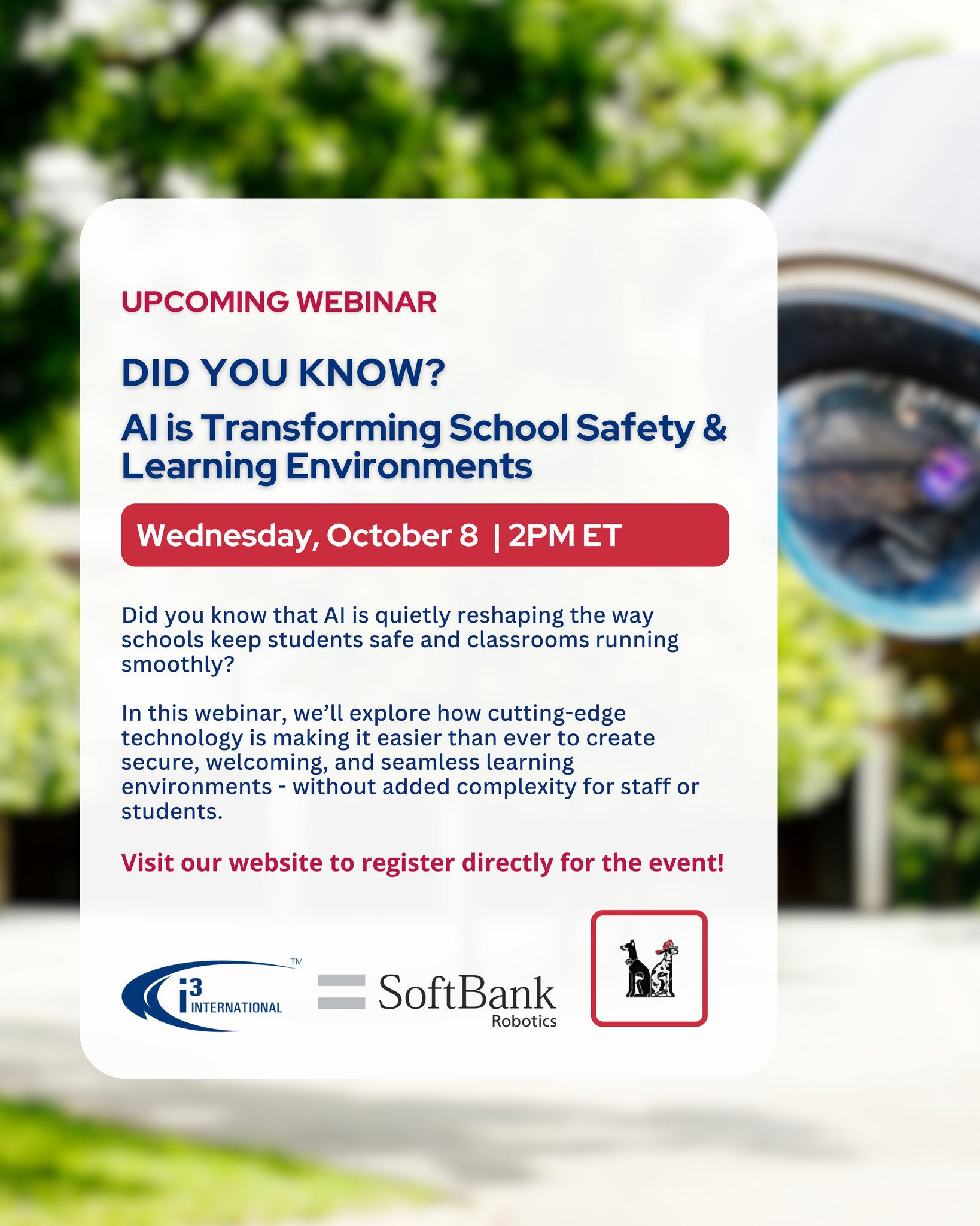 AI is transforming school safety rapidly, but are you equipped to integrate emerging technologies? Join our live webinar on October 8 with I3 International and SoftBank to see how NJ districts are simplifying safety and meeting state compliance. š½
#webinar #SchoolSecurity #AI