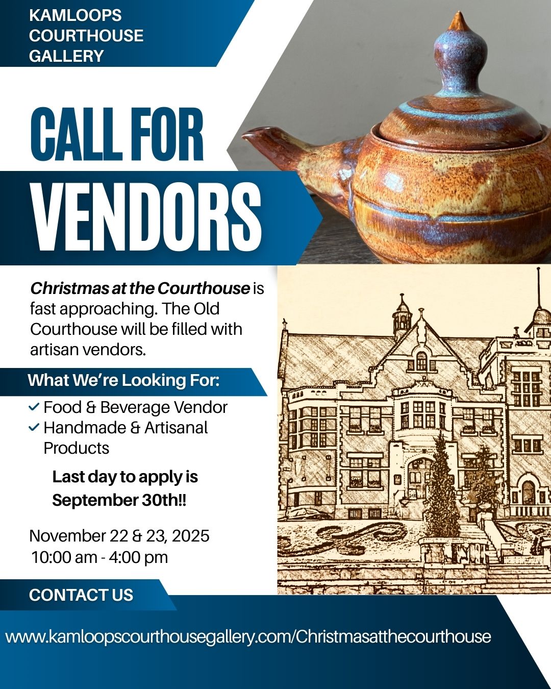 Deadline for applications is September 30th!!
#bcartisans #kamloops #kamloopsart #kamloopsartisan #bcartist