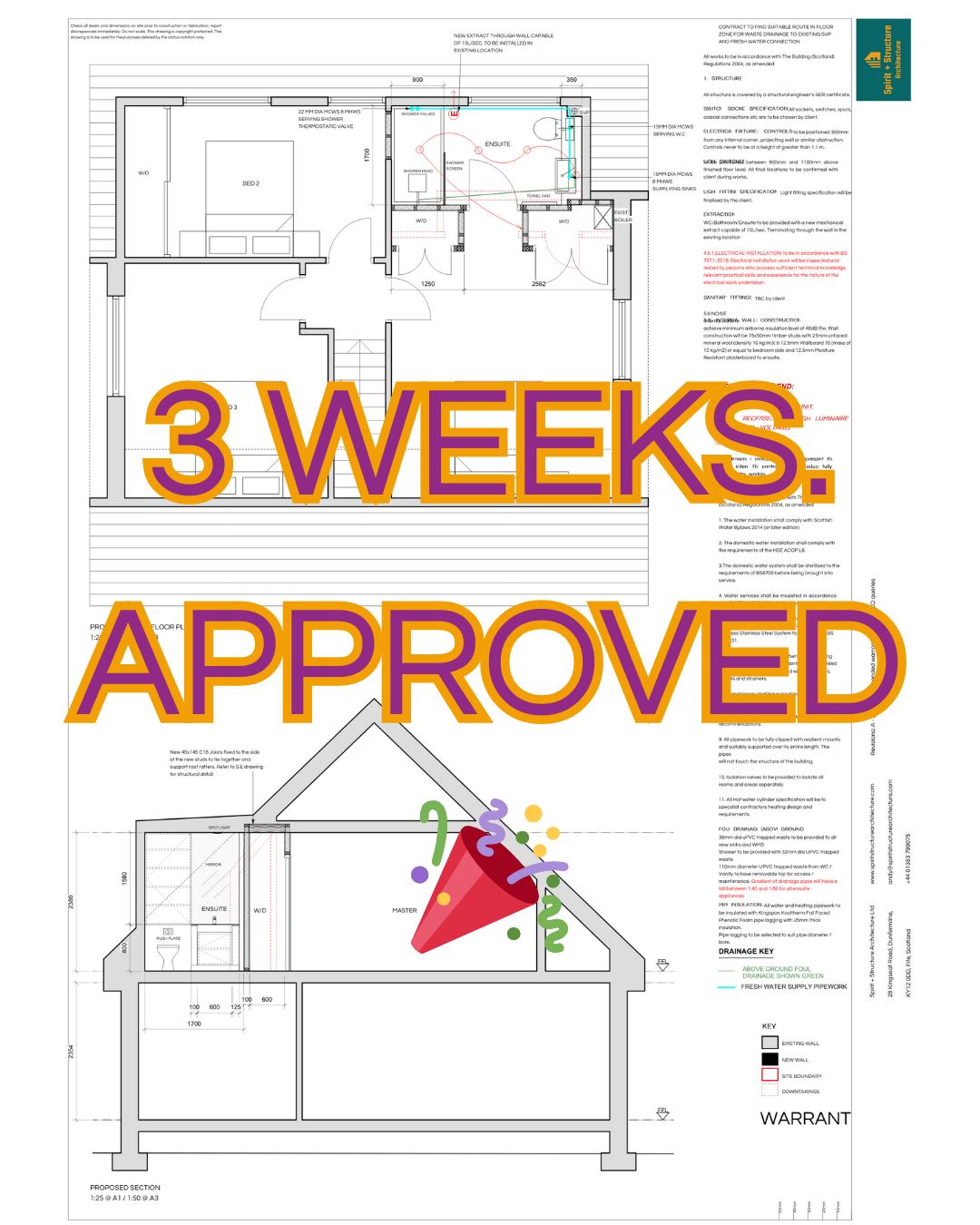 ⏱️ Just 3 weeks from survey to approval!
This building warrant was turned around quickly thanks to clear decisions, great communication with Shelby and Andrew, and smooth collaboration with AMT Structural Design. The design journey is all about finding cost-effective, thoughtful solutions, and it’s always a good feeling to see the hard work pay off.
It shows what can be achieved when everyone works together with focus and clarity. Now we’re looking forward to seeing the design come to life on site. Once the works are complete, I’ll be collaborating with the brilliant Arch + Aerial to capture some professional photos of the finished spaces. Can’t wait to see it come together.
If you’re thinking about your own project — big or small — good collaboration and early planning can make all the difference. Let’s make it happen.
#SpiritAndStructure #BuildingWarrant #ArchitectureScotland #TeamworkInDesign #ScottishArchitecture #DesignThatWorks