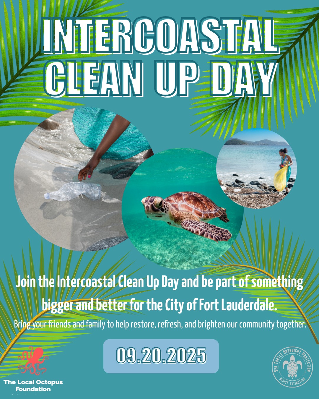 🌊🐢 TODAY’S THE DAY — COASTAL CLEANUP! 🐢🌊
We’ve been counting down, and it’s finally here! This morning, Fort Lauderdale comes together to protect our beaches, our community, and our sea turtles. 💚 Every bottle cap, straw, and wrapper we pick up today means one less hazard for a hatchling fighting to reach the ocean.
We can’t wait to see the impact we’ll make together for our city and the sea turtles who call it home. Let’s show the world what Fort Lauderdale can do when we rise up for our coast. 🌴
📍 Where: B Ocean Resort - 1140 Seabreeze Blvd, Fort Lauderdale
🕗 When: Today, Sept. 20th | 8 AM – 11 AM
What to bring:
🧤 Reusable gloves + bucket (extras available)
☀️ Sun protection, water, closed-toe shoes
Let’s leave nothing but footprints and brighter futures for our turtles. See you on the sand!
#ResistExtinction #SeaTurtleOversightProtection #FortLauderdale #CoastalCleanup #LeaveNoTrace #ProtectWhatYouLove