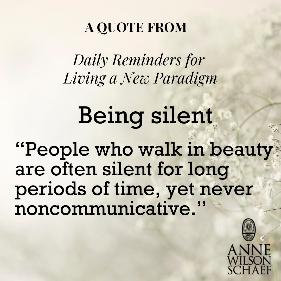 People who walk in beauty are often silent for long periods of time, yet never noncommunicative. #silence #walkinginbeauty #spirituality