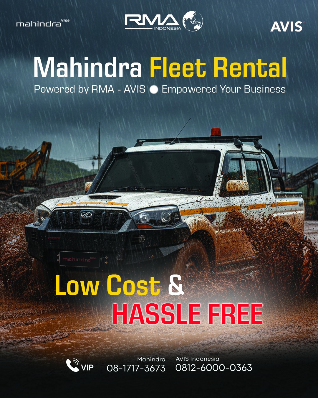 Bersama Mahindra Fleet Rental, kami siap membantu anda di dalam menyediakan armada armada untuk menunjang bisnis anda. Hubungi kami sekarang untuk mendapatkan penawaran menarik. Mahindra Fleet Rental, Partner Bisnis Anda.
.
.
.
#MahindraScorpio #PikUpKeren #MahindraIndonesia #YourPartnerInSuccess #RMAIndonesia #mahindra4x4 #mining #plantation #farming #miningindonesia #minerals #coal #tambang #sobatenergi #ESDM #miningexpo #agriculture #agriculturelife #tipsandtrick #pertanian #perkebunan #pertambangan #fleet #fleetrental #rentalfleet #pickuprental