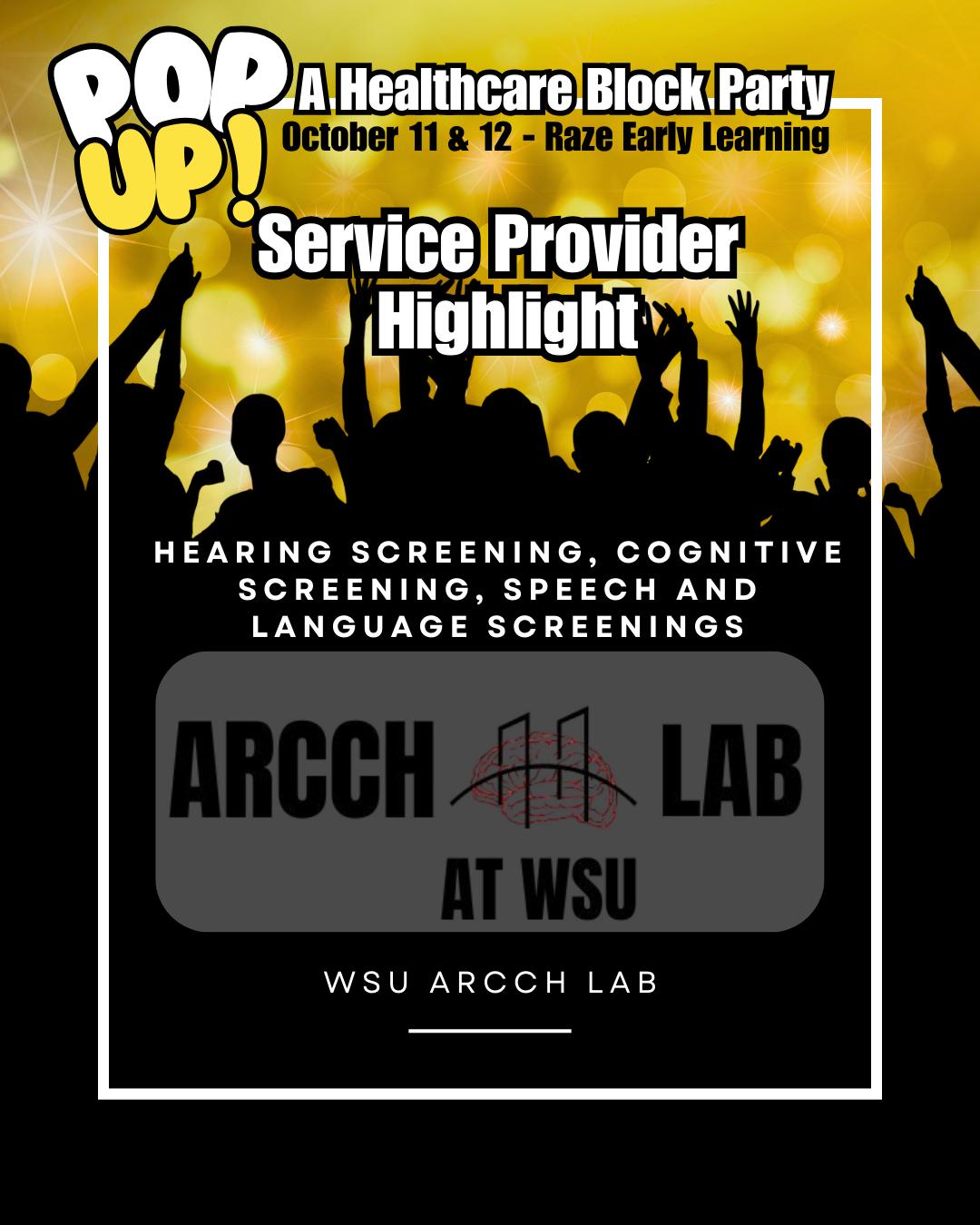 🎉Meet the team powering the block party!
Join us at @razeearlylearning on October 11th and 12th and connect with the ARCCH Lab at WSU.
✔They will be providing free hearing screenings, cognitive screenings, and speech & language screenings to attendees.
About the Provider: The ARCCH Lab in the Speech and Hearing Sciences Department at WSU is dedicated to supporting people as they age by advancing person-centered rehabilitation. We strive to create and evaluate innovative technologies and interventions that honor individual goals, values, and lived experiences.
RSVP and learn more at www.majirising.org
#MajiRising #spokanewashington #vibesandvitalsigns #community #CommunityHealth #CommunityCare #healthycommunities #heathcare #healing