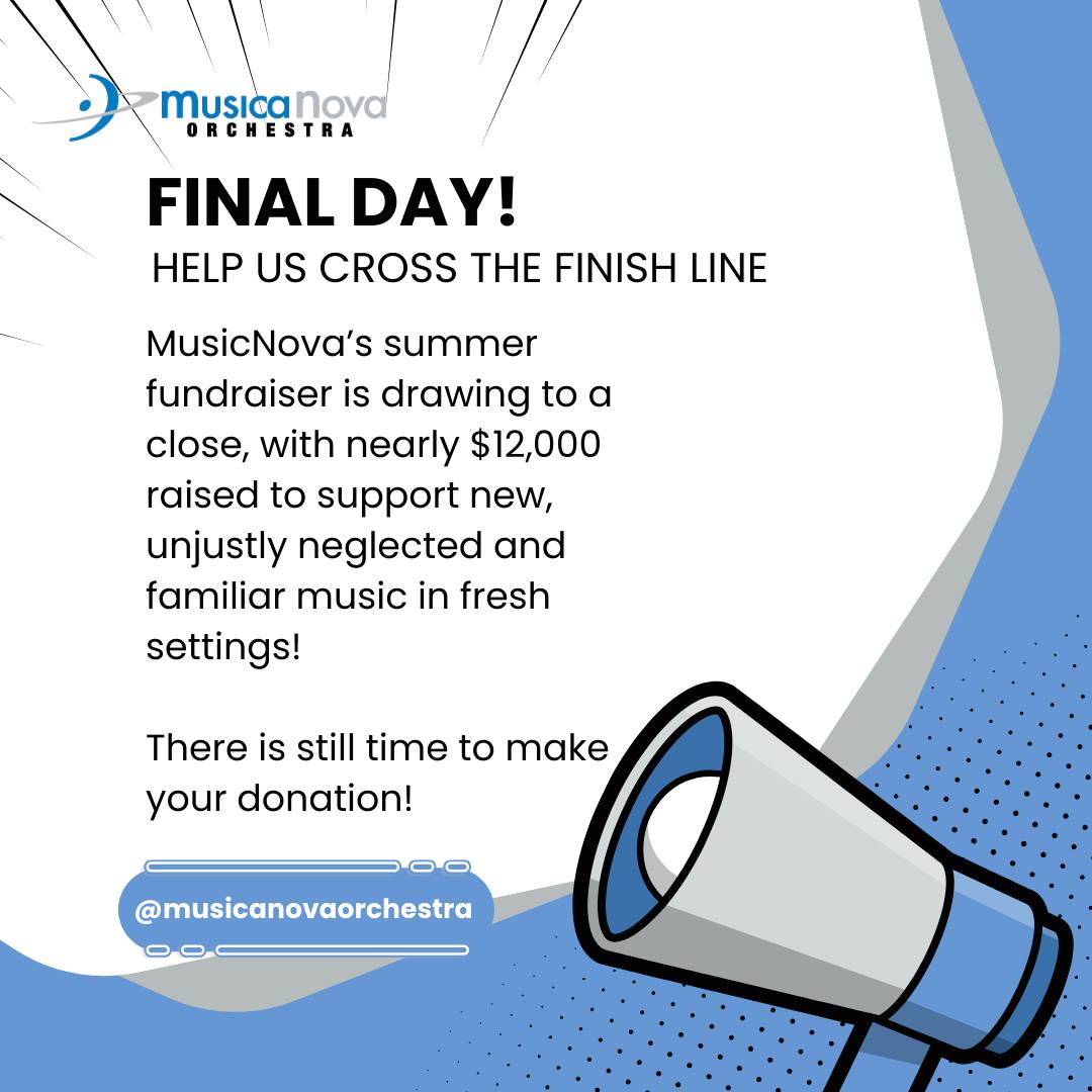Here are some ways you can help us cross the finish line of our summer fundraiser!
1. Donate directly with the link in bio!
2. Buy tickets to one or all six of MusicaNova’s concerts. Our musicians love seeing you in the audience! Tickets available now!
3. Sign up for Fry's VIP Community Rewards!