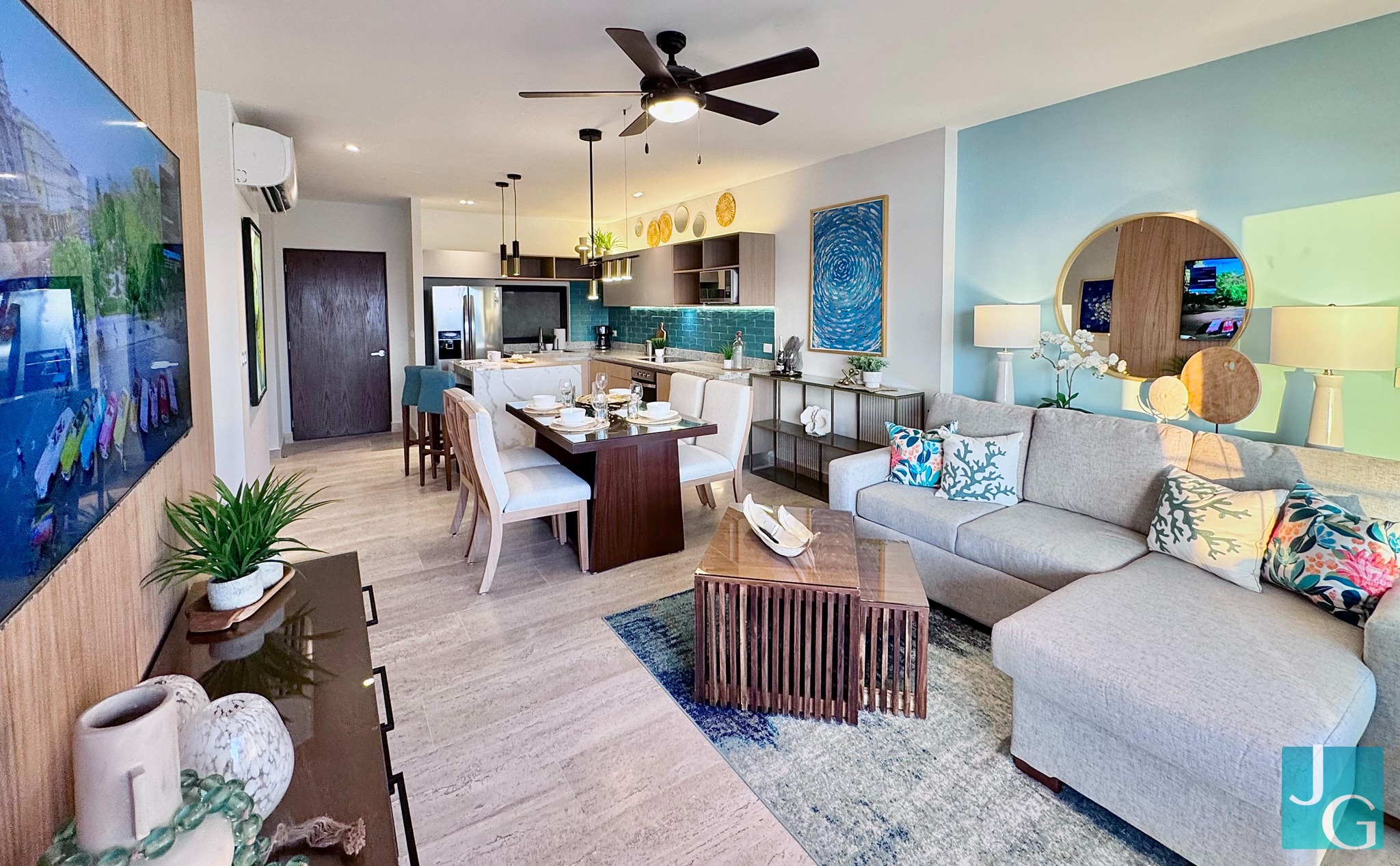 Welcome to one of our most recent transformations: Coastal Elysium, a bespoke interior we designed inside the beautiful Yucalpetén Resort Marina. 🌺
Created for a client seeking refined tranquility, this unit reflects the essence of luxe harbor living: sleek natural finishes, textures reminiscent of driftwood, ocean-toned palettes, sun-kissed light, and layouts that frame the horizon. Every detail from cabinetry to lighting was chosen with both luxury and comfort in mind.
Nestled in one of Southeast Mexico’s most exclusive coastal developments, the suite enjoys sweeping views of emerald‑green sea and lush vegetation, and access to world‑class marina living. The marina features over 110 moorings for vessels over 40 feet, concierge, dry dock, and a full boat ramp for nautical adventures.
Thank you to our clients for trusting us with this special space, and our wonderful team who helped bring it to life. Here’s to living beautifully by the sea.
🔗 Explore the full project on our website: jamesgreyinteriors.com
🩵🌴🌺🐚🌊
#JamesGreyInteriors #CuratedCaribbeanElegance #Yucalpetén #CoastalLuxury #InteriorDesign