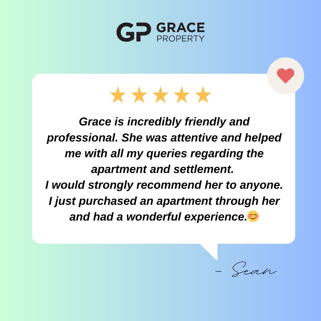 ⭐️⭐️⭐️⭐️⭐️
Thrilled to receive such glowing feedback from a recent buyer!
At Grace Property, we know that happy buyers mean even happier vendors — our professionalism, attention to detail, and personalised service ensure every property transaction runs seamlessly. If you’re considering selling, trust us to deliver an exceptional experience from start to finish. ✨
#GraceProperty #PropertyManagement #SydneyRealEstate #TrustedAgent #RealEstateSydney #5StarService