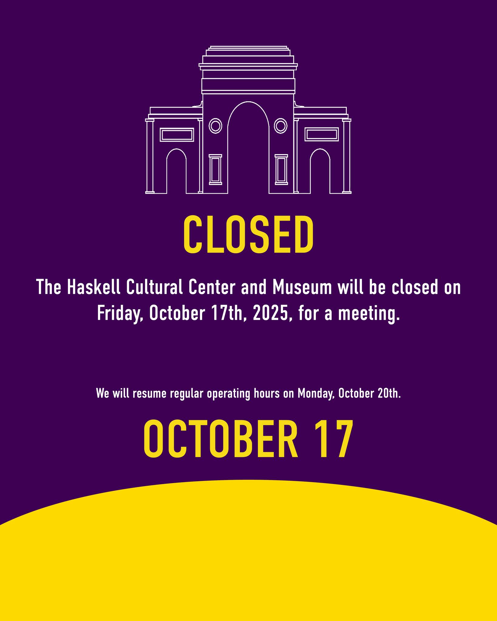 Good morning! We are hosting a meeting here on-site and will be closed today. We will reopen on Monday, October 20th.