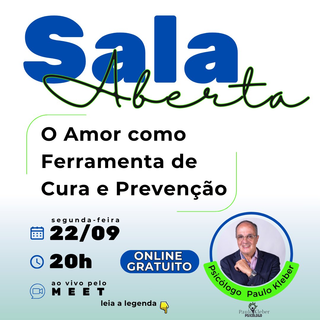 Espero você para o nosso grupo terapêutico aberto, gratuito e online nesta segunda, dia 22, às 20h. O amor é uma ferramenta de cura e prevenção de doenças e nós precisamos falar sobre isso!
Clique no link da bio e garanta a sua vaga ou comente EU QUERO para receber informações para participar.
Psicólogo Paulo Kleber - CRP: 16/9214
.
.
#terapiaonline #psicologiaonline #atendimentoonline #psicologoonline #psicologiaporvideo #psicoterapiaonline #psicologoparabrasileiros #brasileiroseuropa #terapianoeexterior #atendimentohumanizado
#psicologiaclinica #psicoterapia #autoconhecimento #saudemental #terapiaparatodos #acolhimentoemocional #psicologohumanista #escutaterapeutica #psicologiaparatodos #cuidardementesaudavel
#paulokleberdutra
